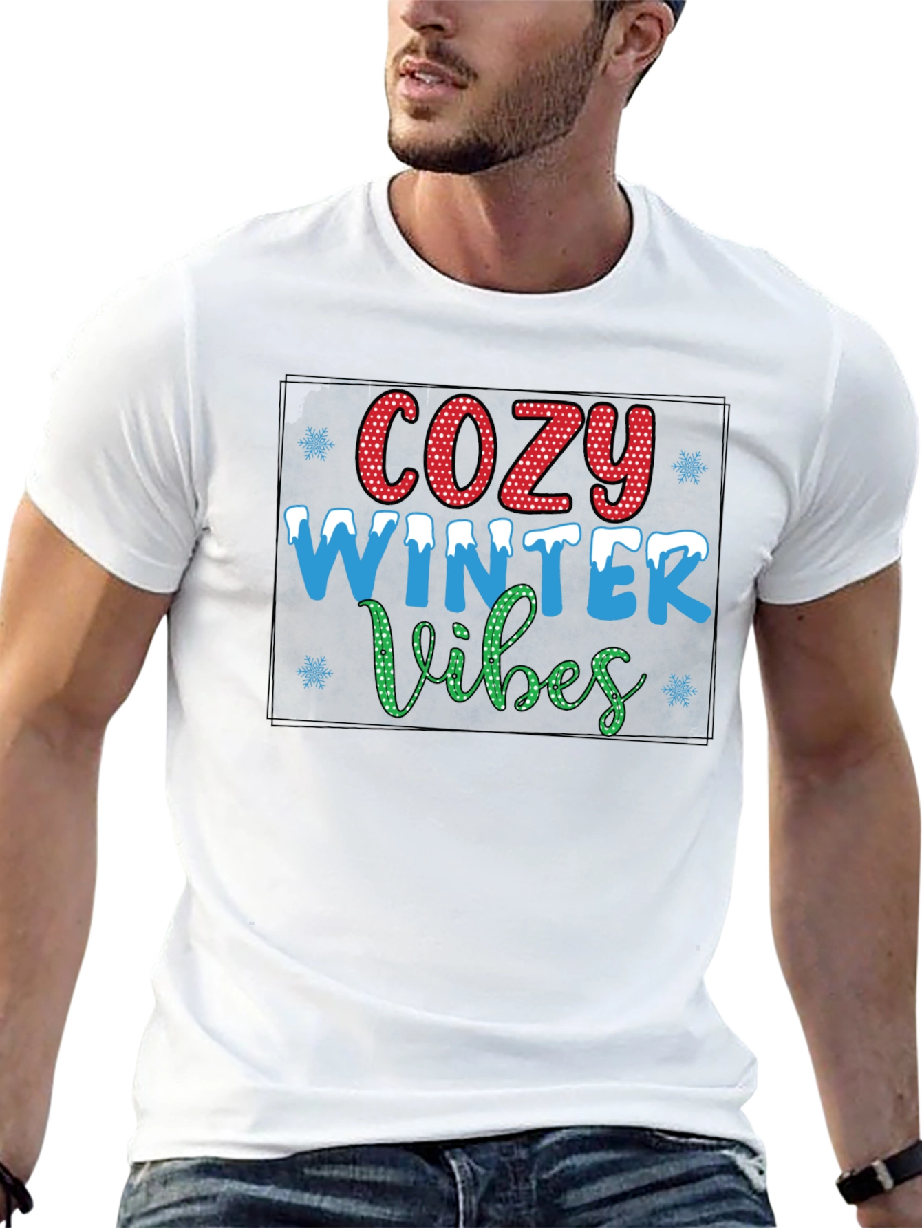 Cozy Winter Vibes Graphic Tee - Black