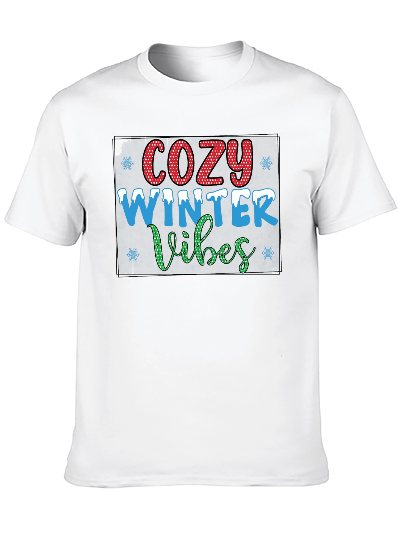 Cozy Winter Vibes Graphic Tee - Black