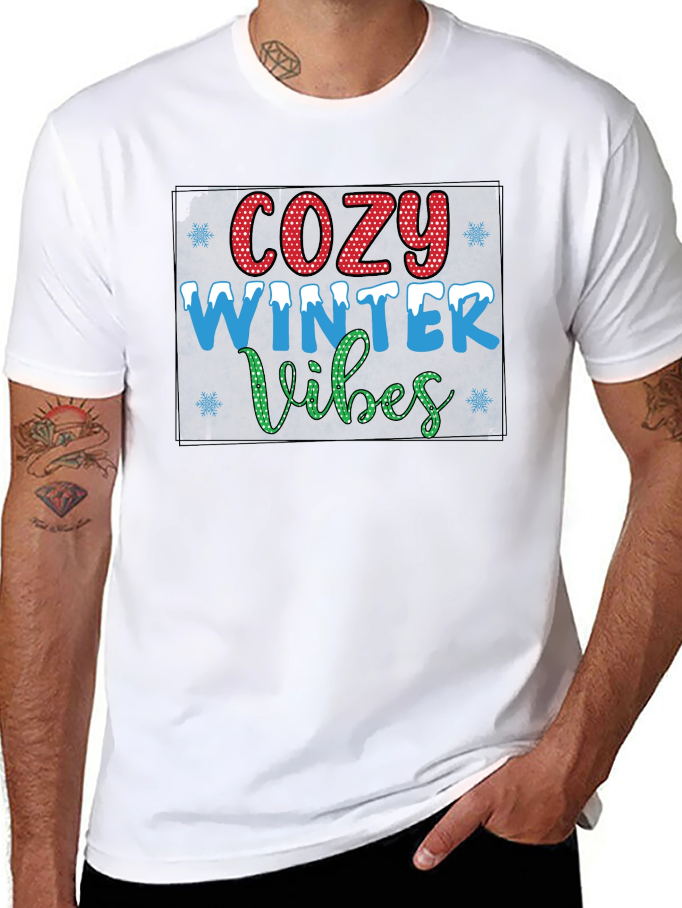 Cozy Winter Vibes Graphic Tee - Black