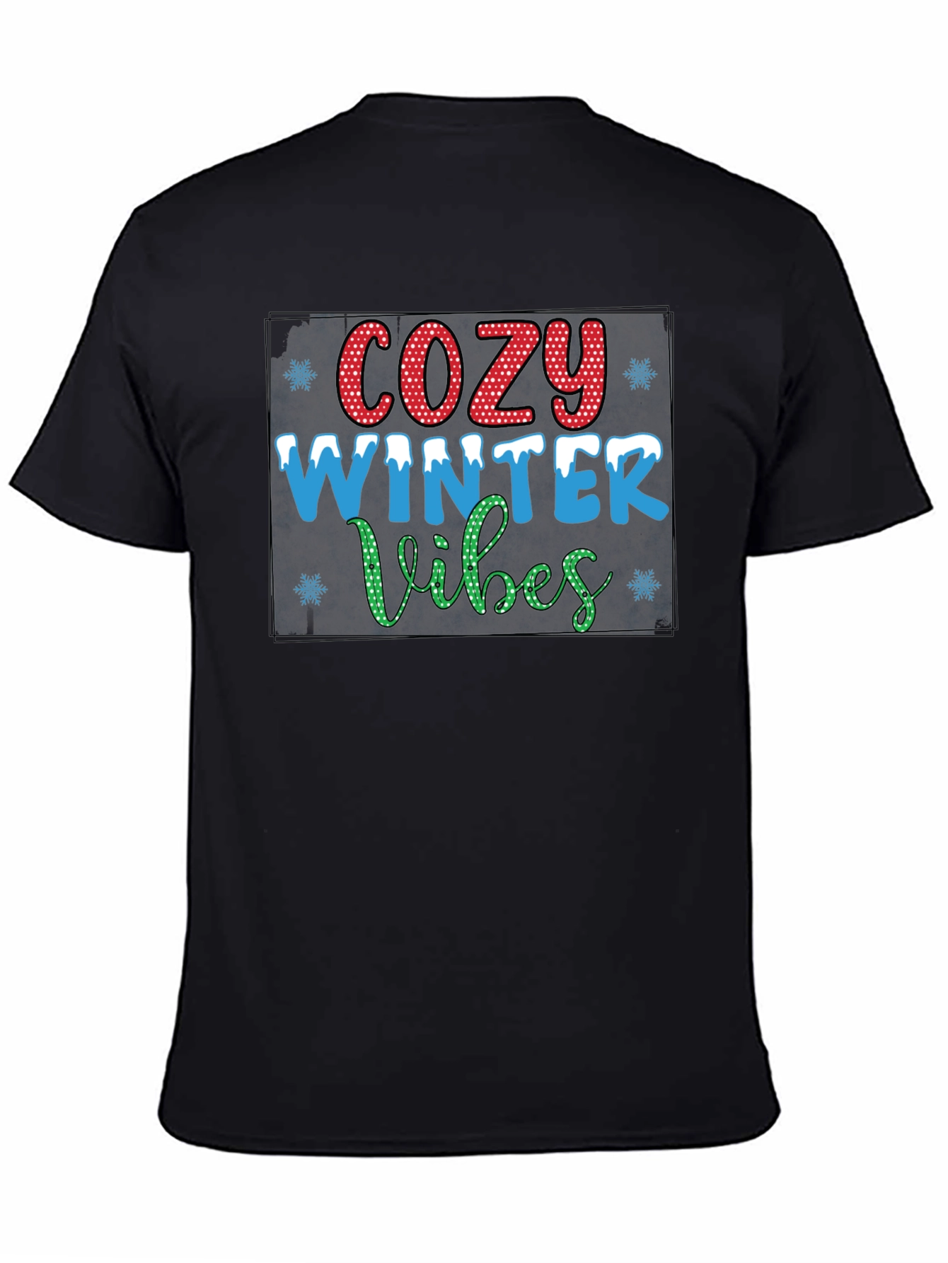 Cozy Winter Vibes Graphic Tee - Black