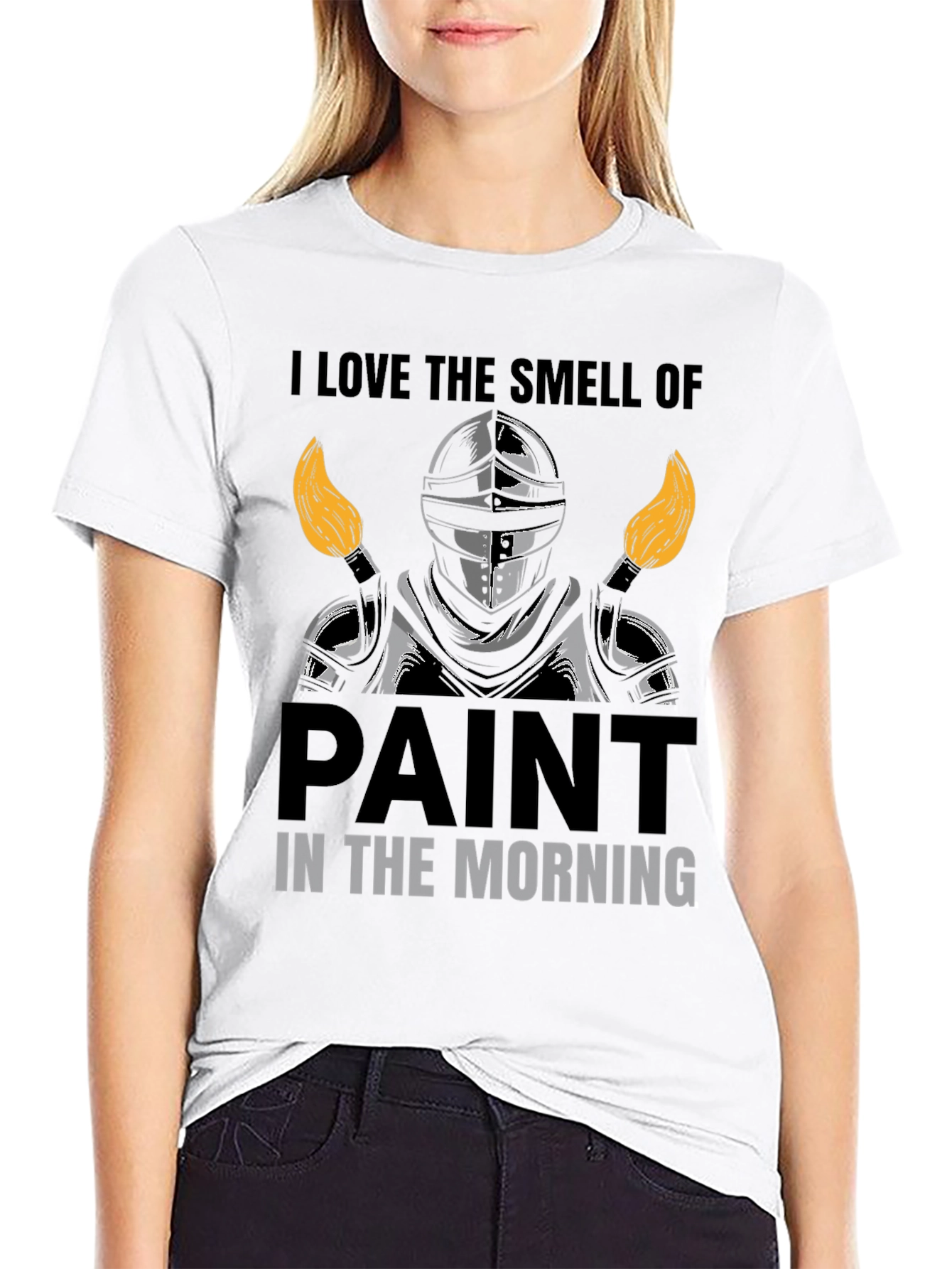 I Love The Smell of Paint Knight Black T-Shirt