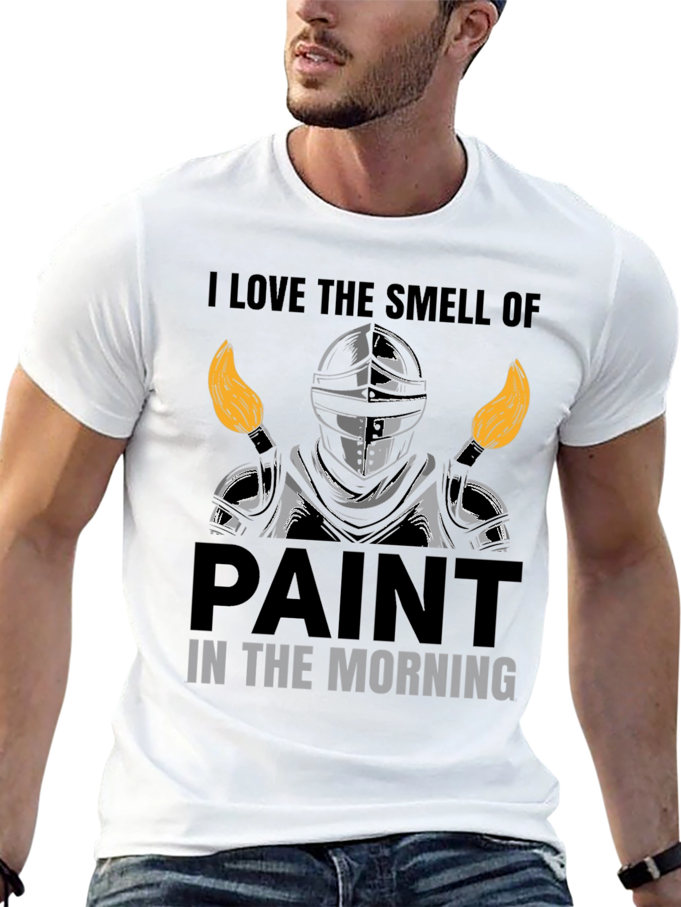 I Love The Smell of Paint Knight Black T-Shirt
