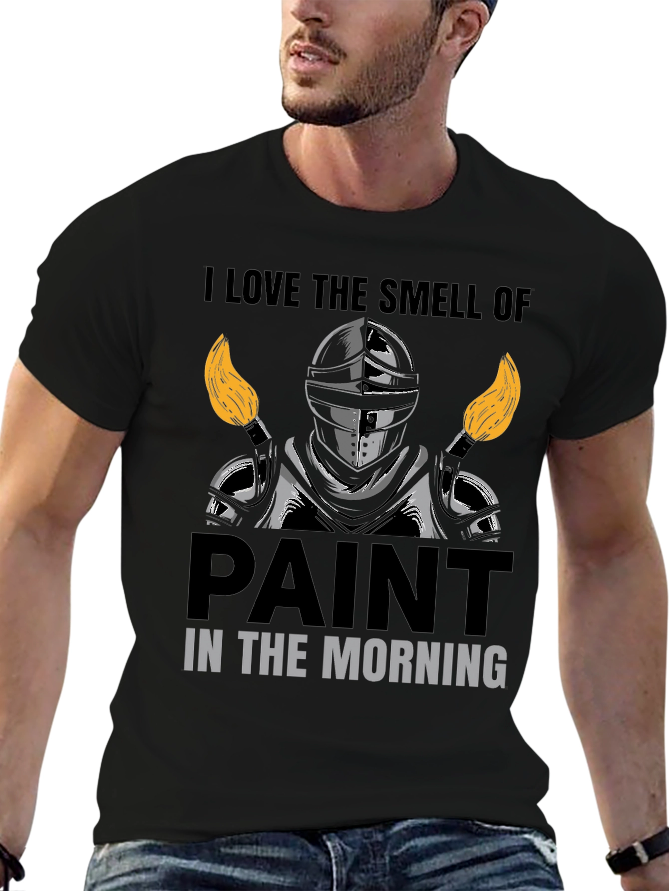 I Love The Smell of Paint Knight Black T-Shirt