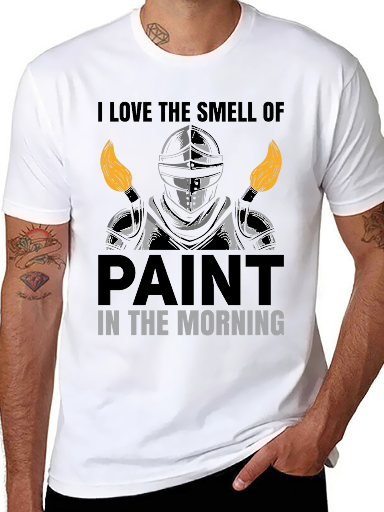 I Love The Smell of Paint Knight Black T-Shirt