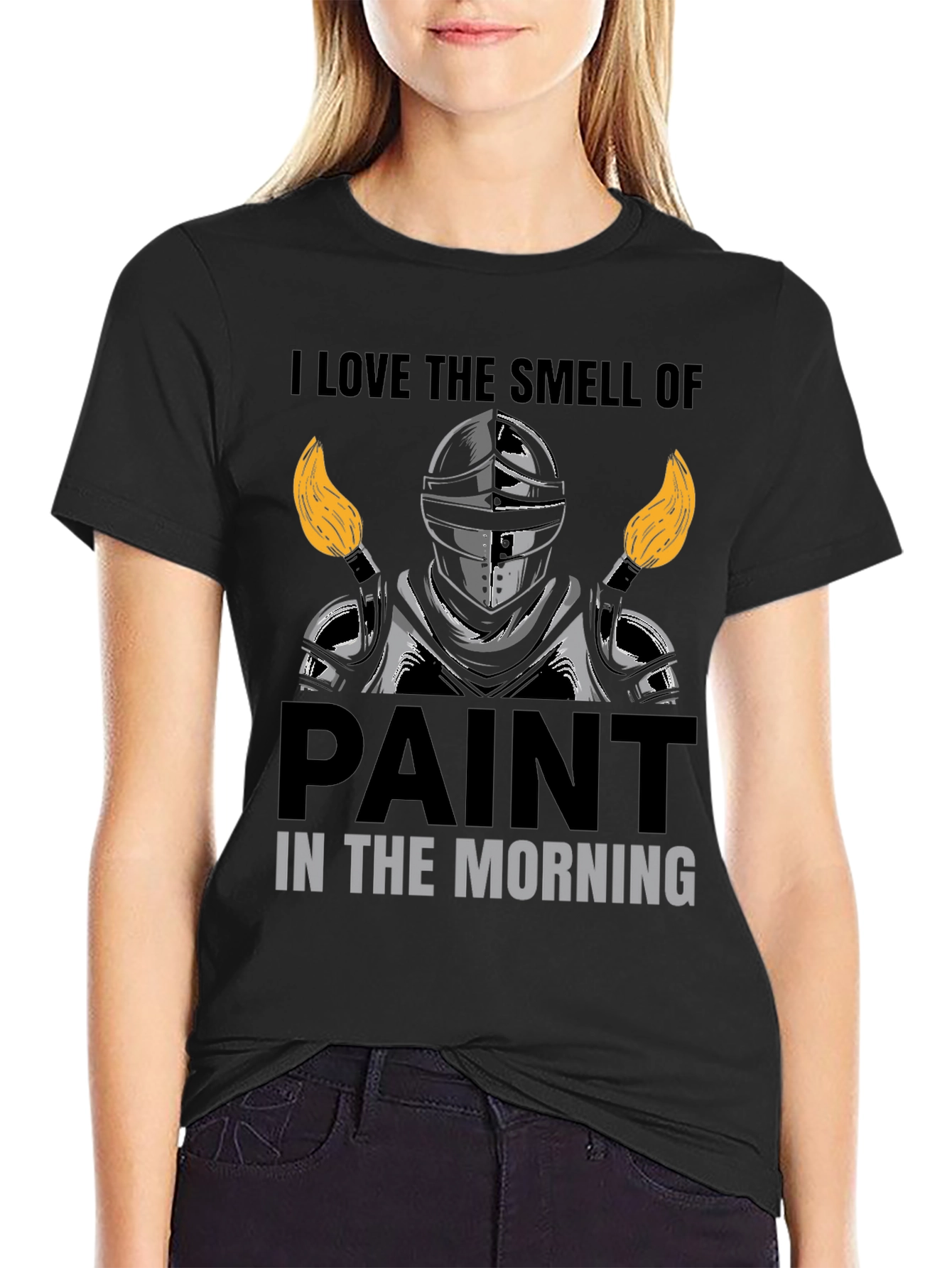 I Love The Smell of Paint Knight Black T-Shirt