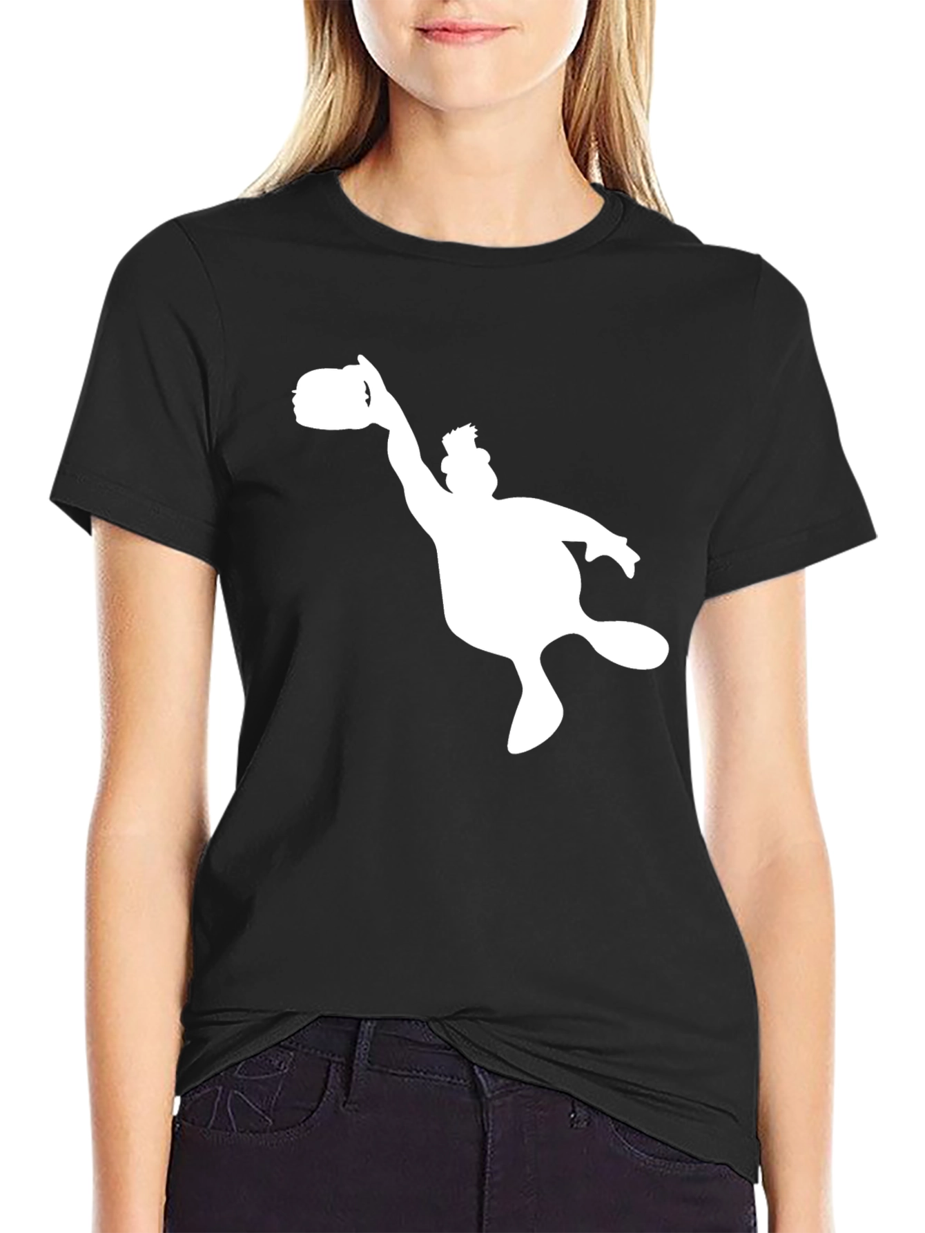 Cartoon Silhouette Black Tee