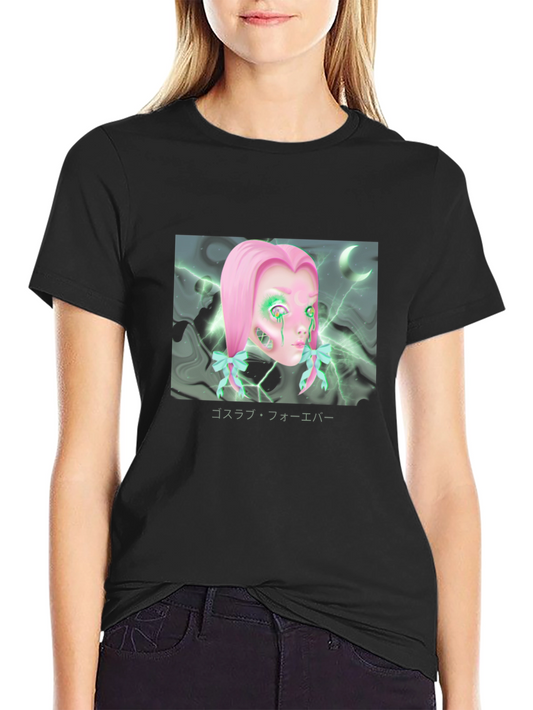 Goth Aesthetic T-Shirt with Doll Graphic