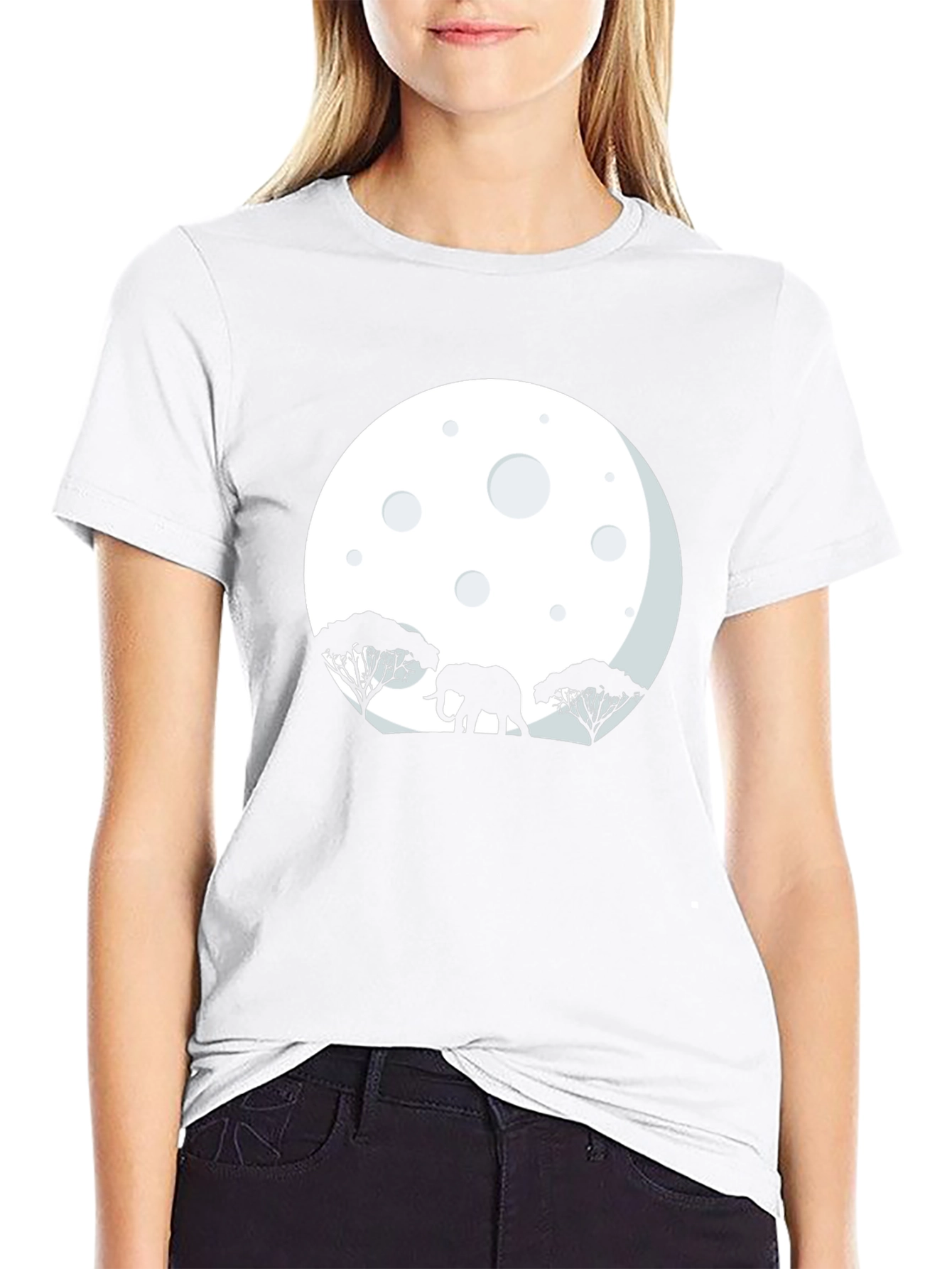 Elephant Moon Graphic Tee - Black