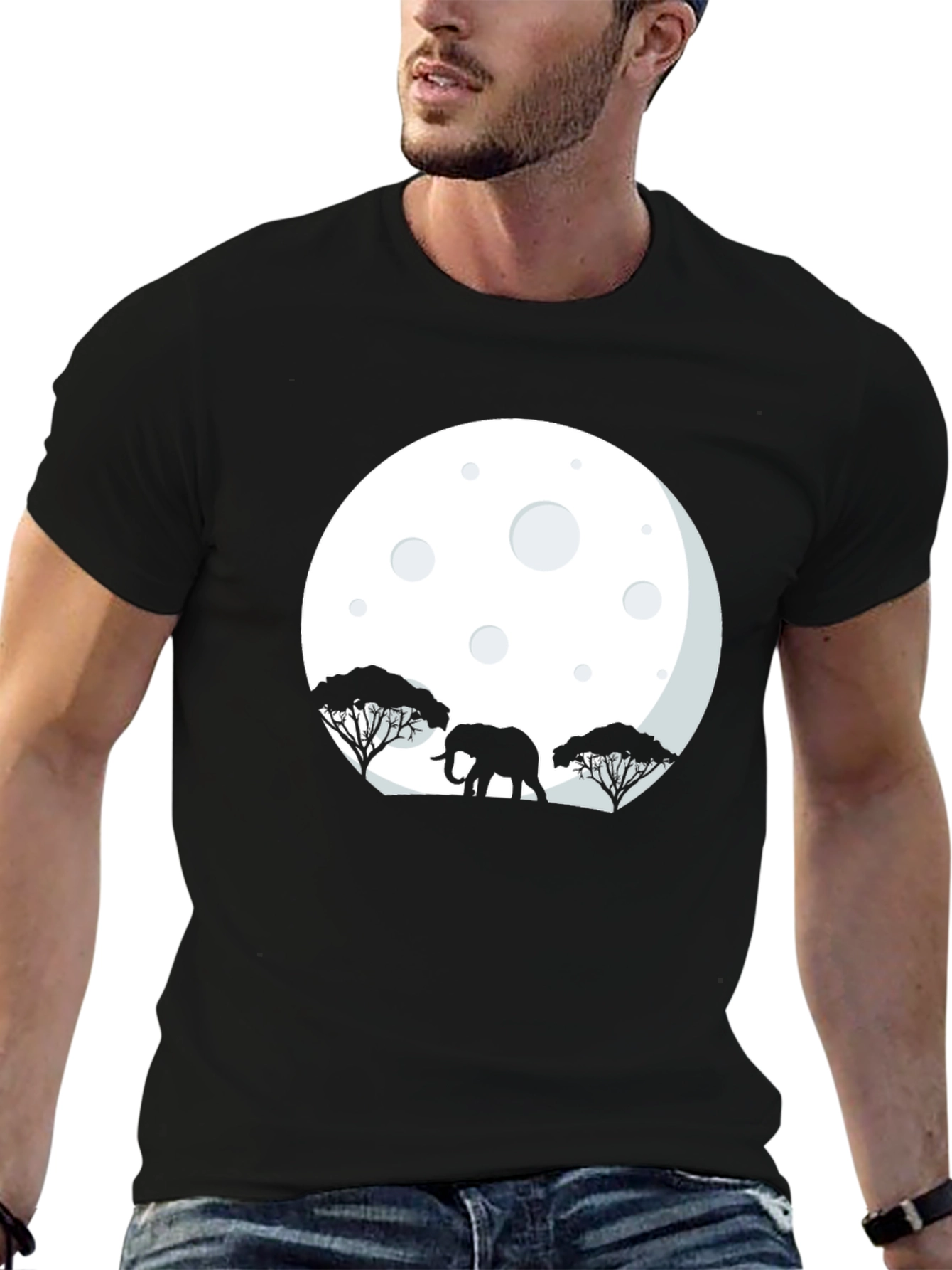 Elephant Moon Graphic Tee - Black