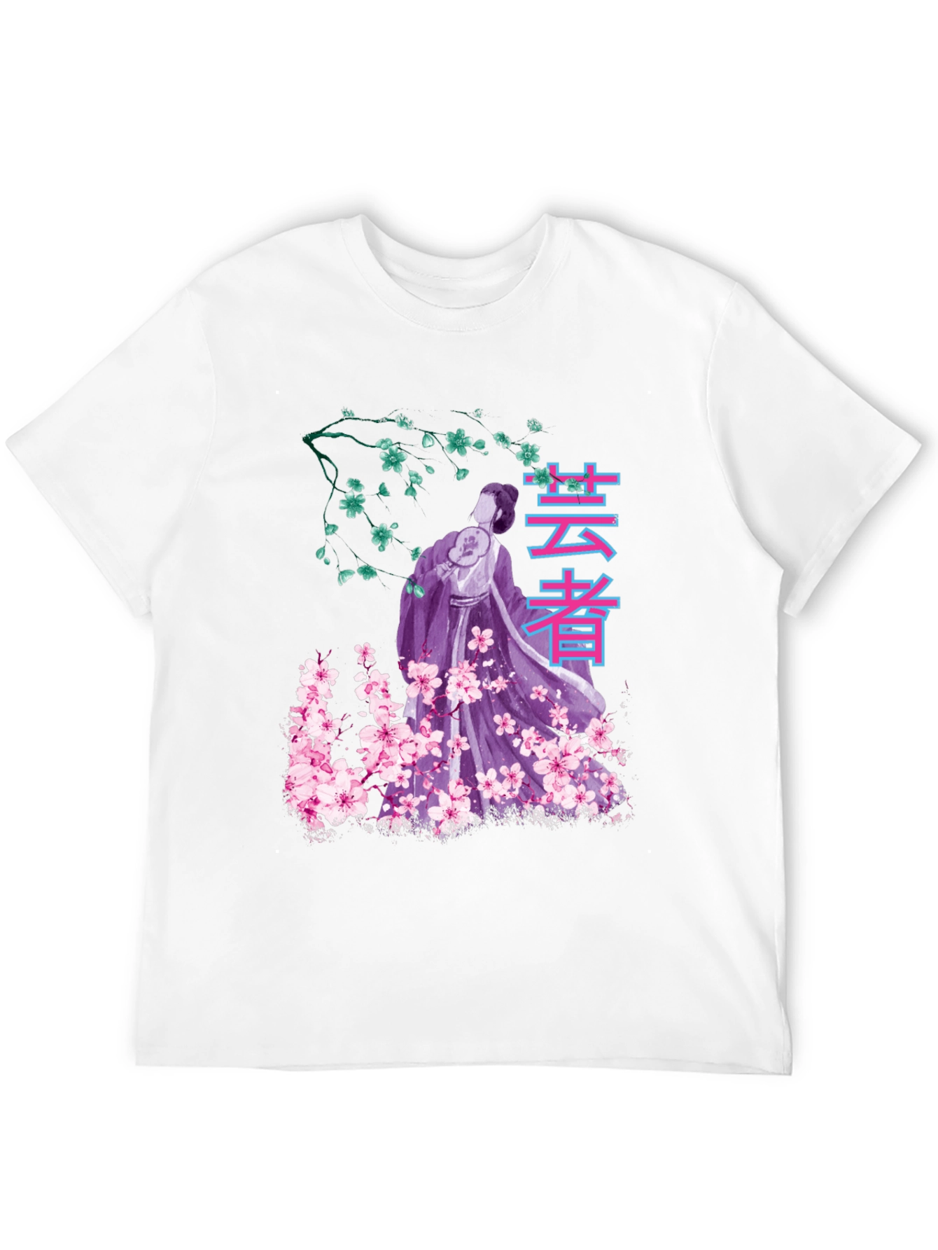 Geisha Sakura Graphic T-Shirt