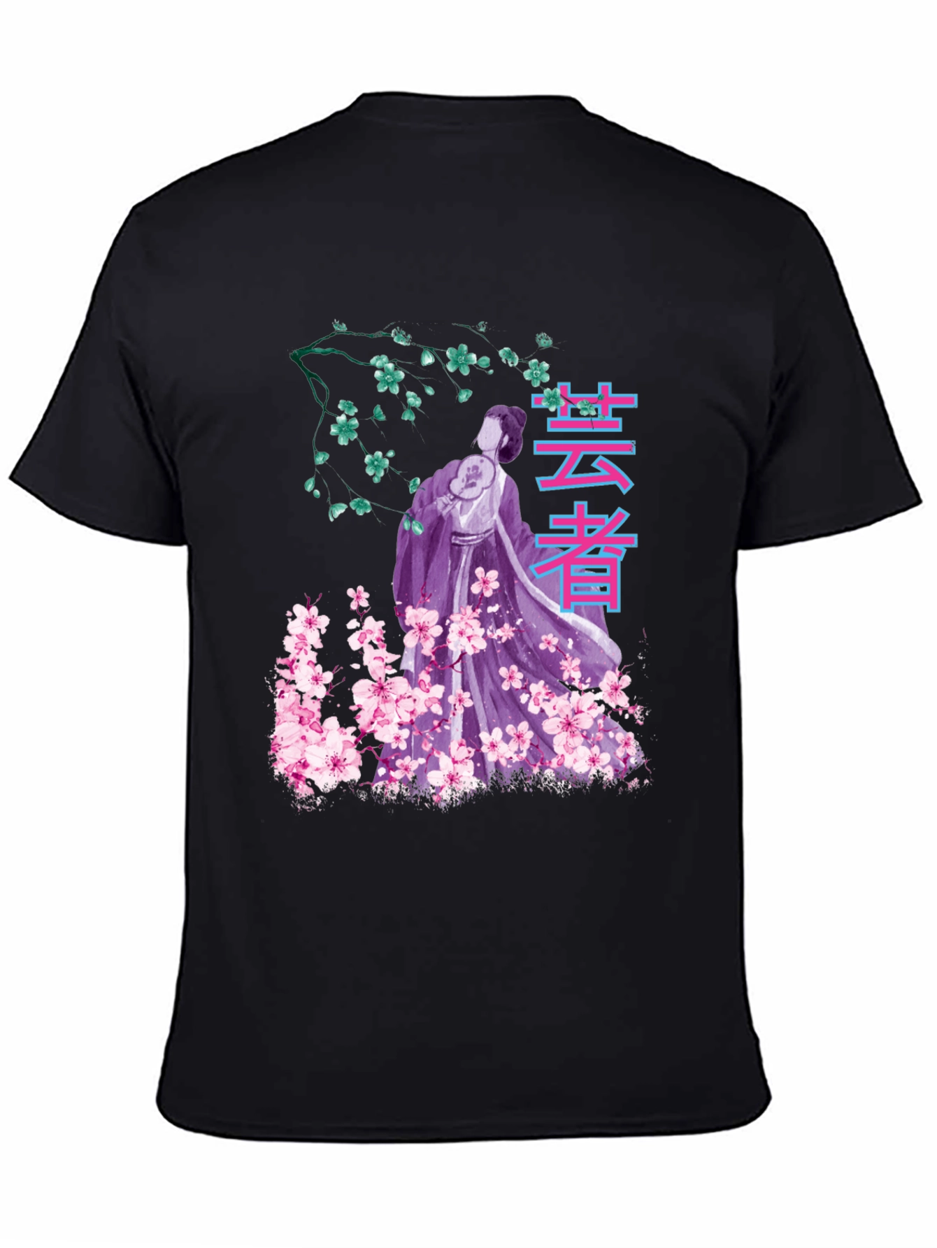 Geisha Sakura Graphic T-Shirt