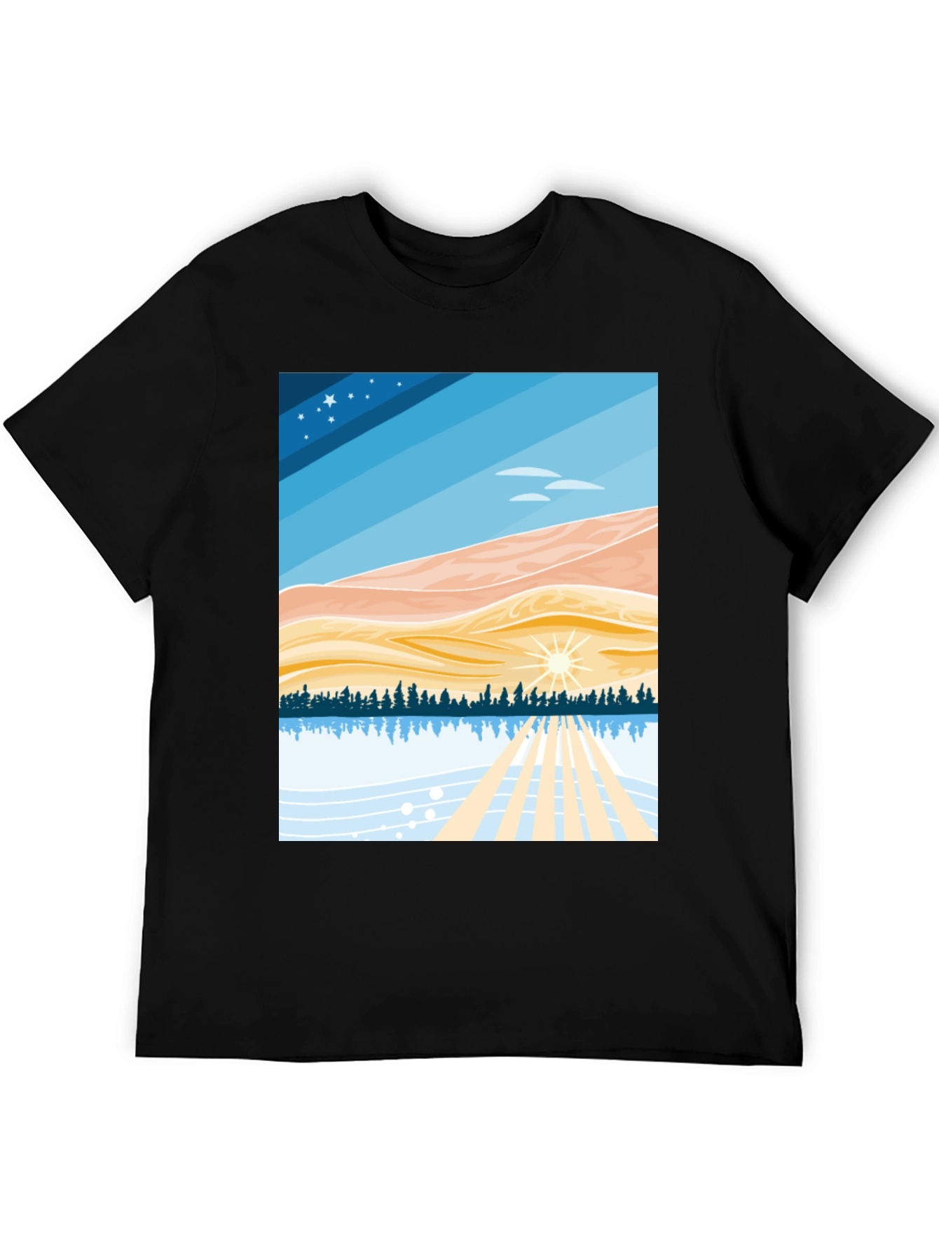 Scenic Landscape Graphic Tee - Soft Cotton Blend