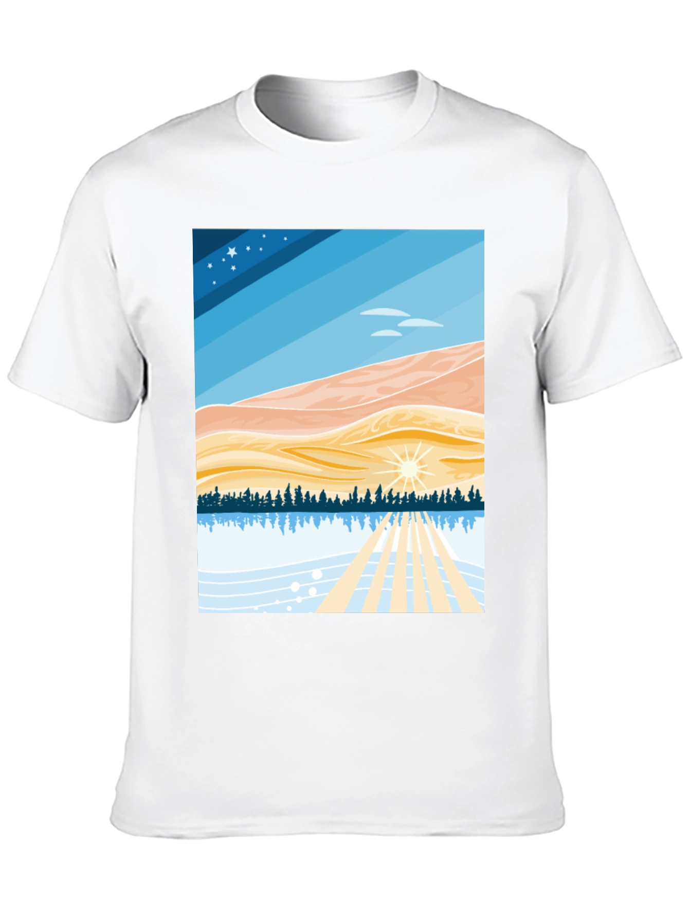 Scenic Landscape Graphic Tee - Soft Cotton Blend