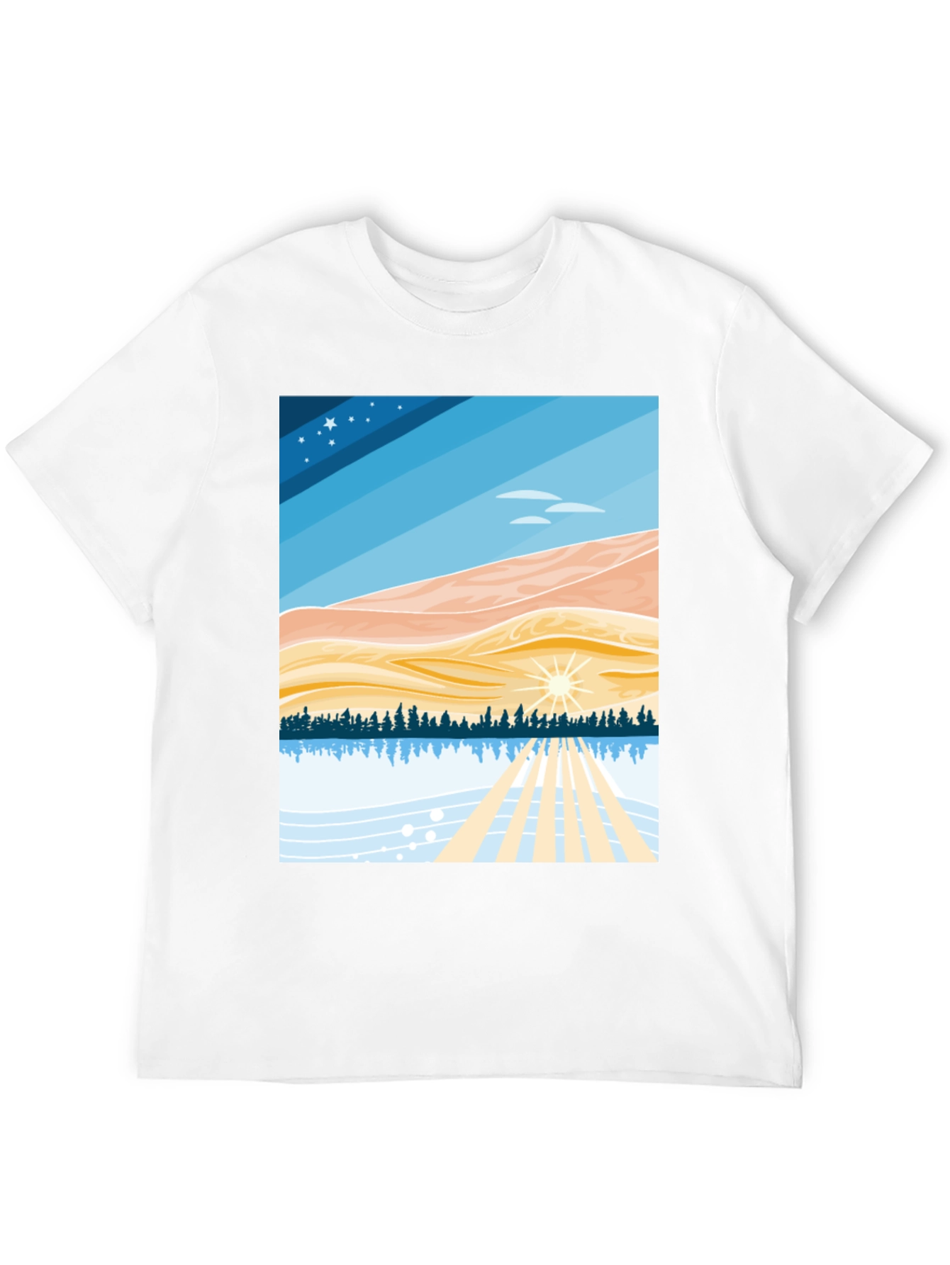 Scenic Landscape Graphic Tee - Soft Cotton Blend