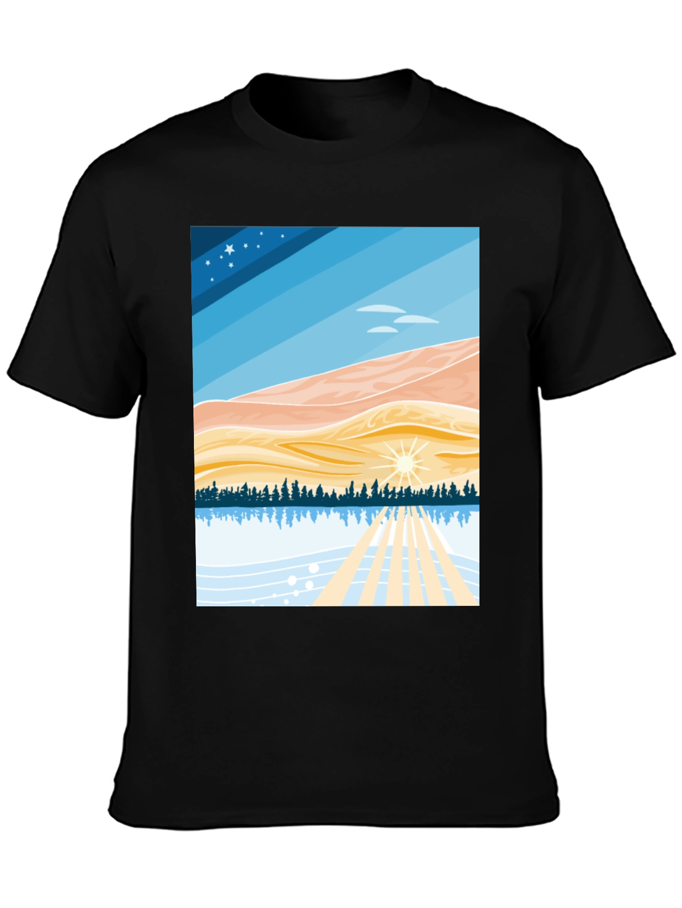 Scenic Landscape Graphic Tee - Soft Cotton Blend