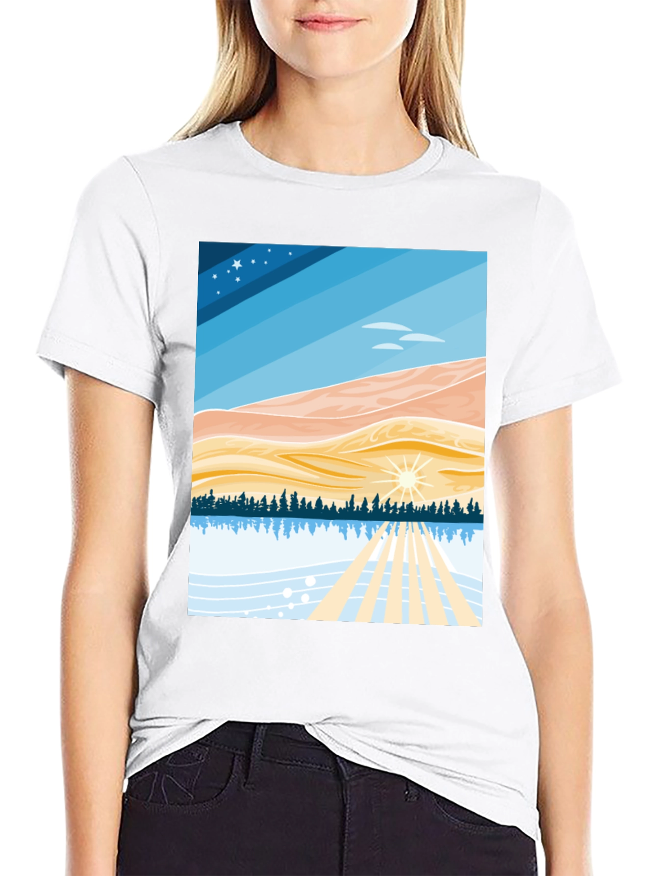 Scenic Landscape Graphic Tee - Soft Cotton Blend