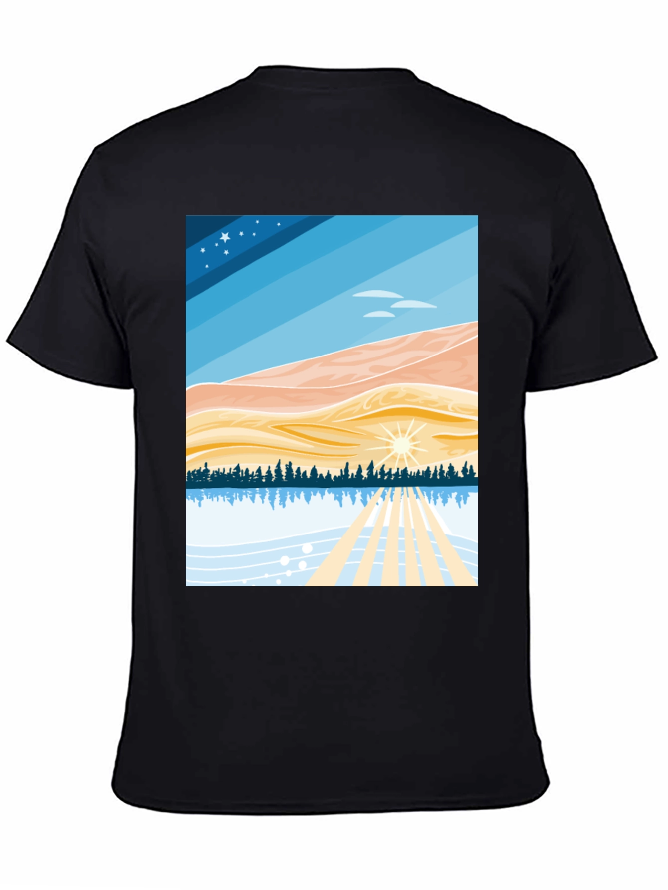 Scenic Landscape Graphic Tee - Soft Cotton Blend