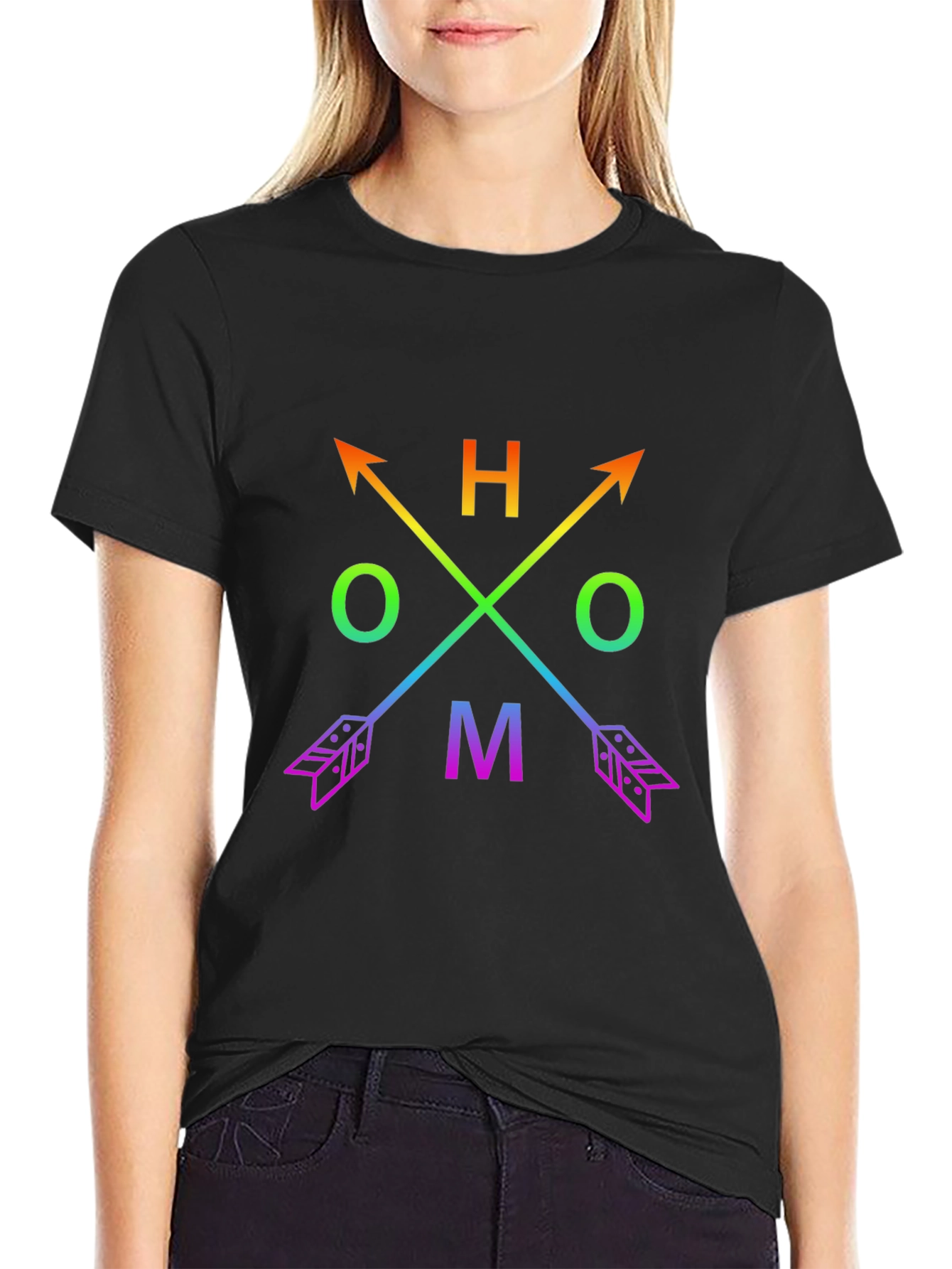 Rainbow Arrow Compass Graphic Tee - LGBTQ+ Pride