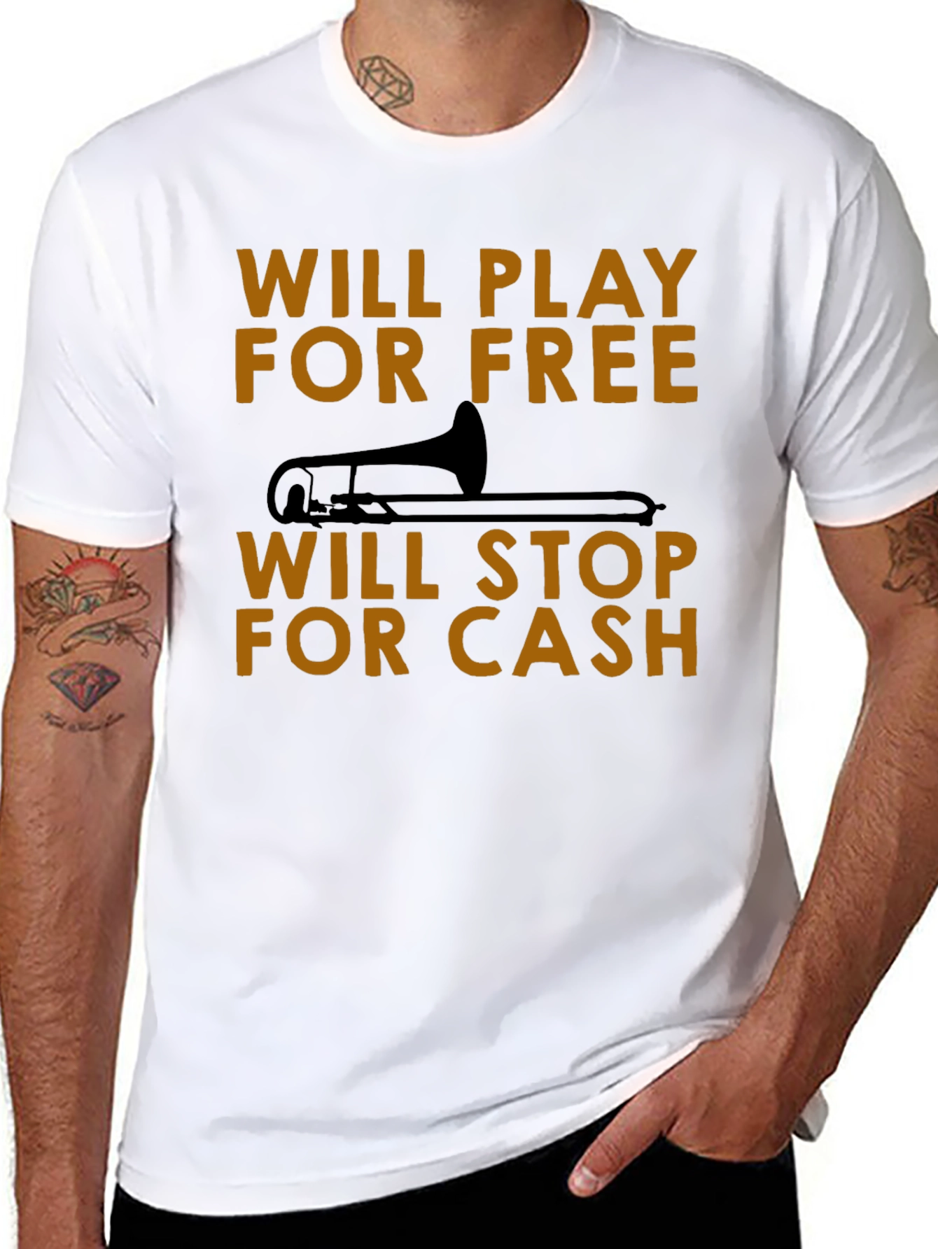 Will Play For Free Trombone T-Shirt