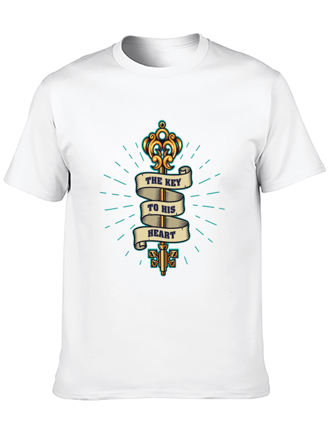 Key to My Heart Black Graphic T-Shirt