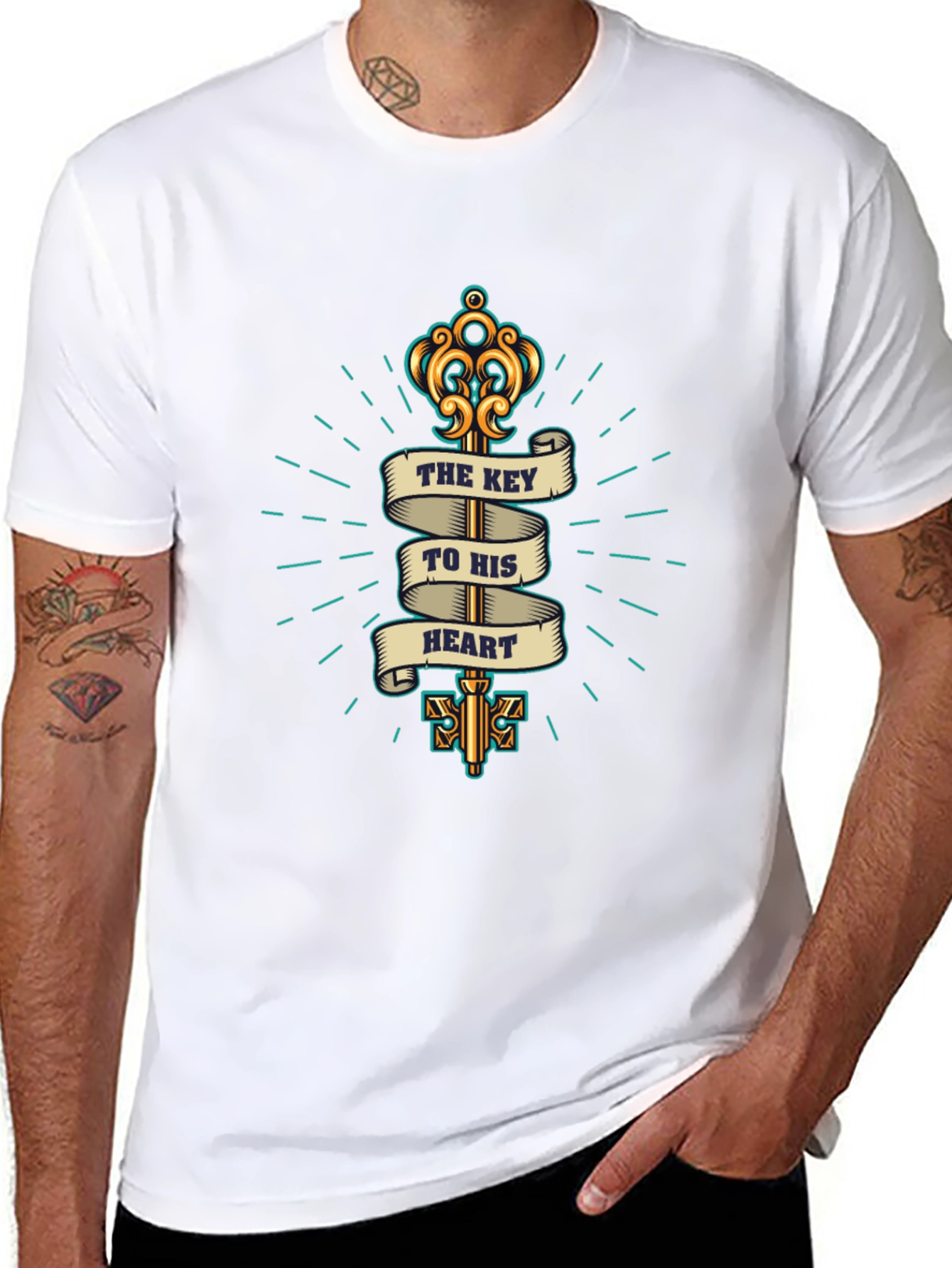 Key to My Heart Black Graphic T-Shirt