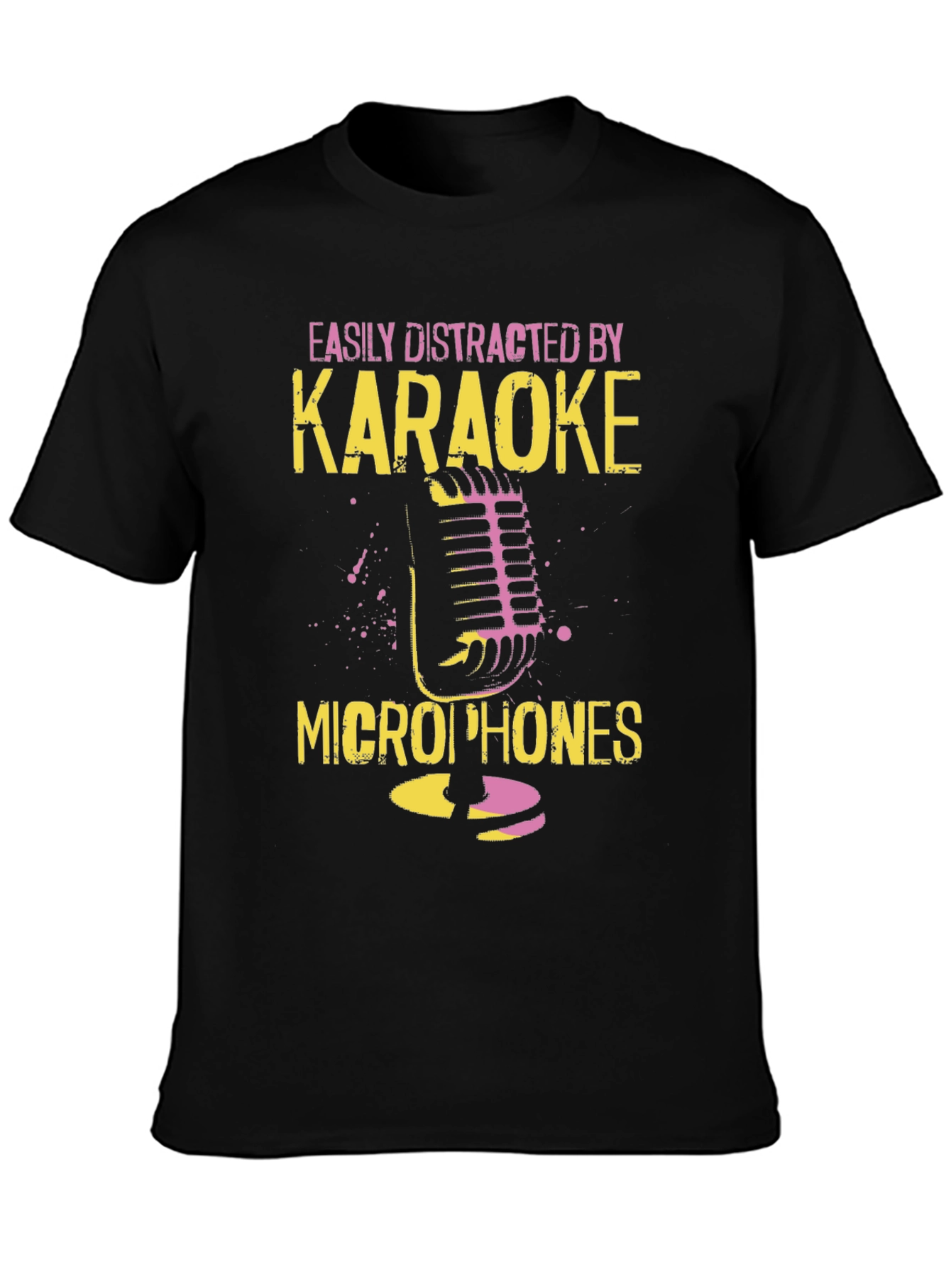 Karaoke Microphone T-Shirt - Distracted By Karaoke