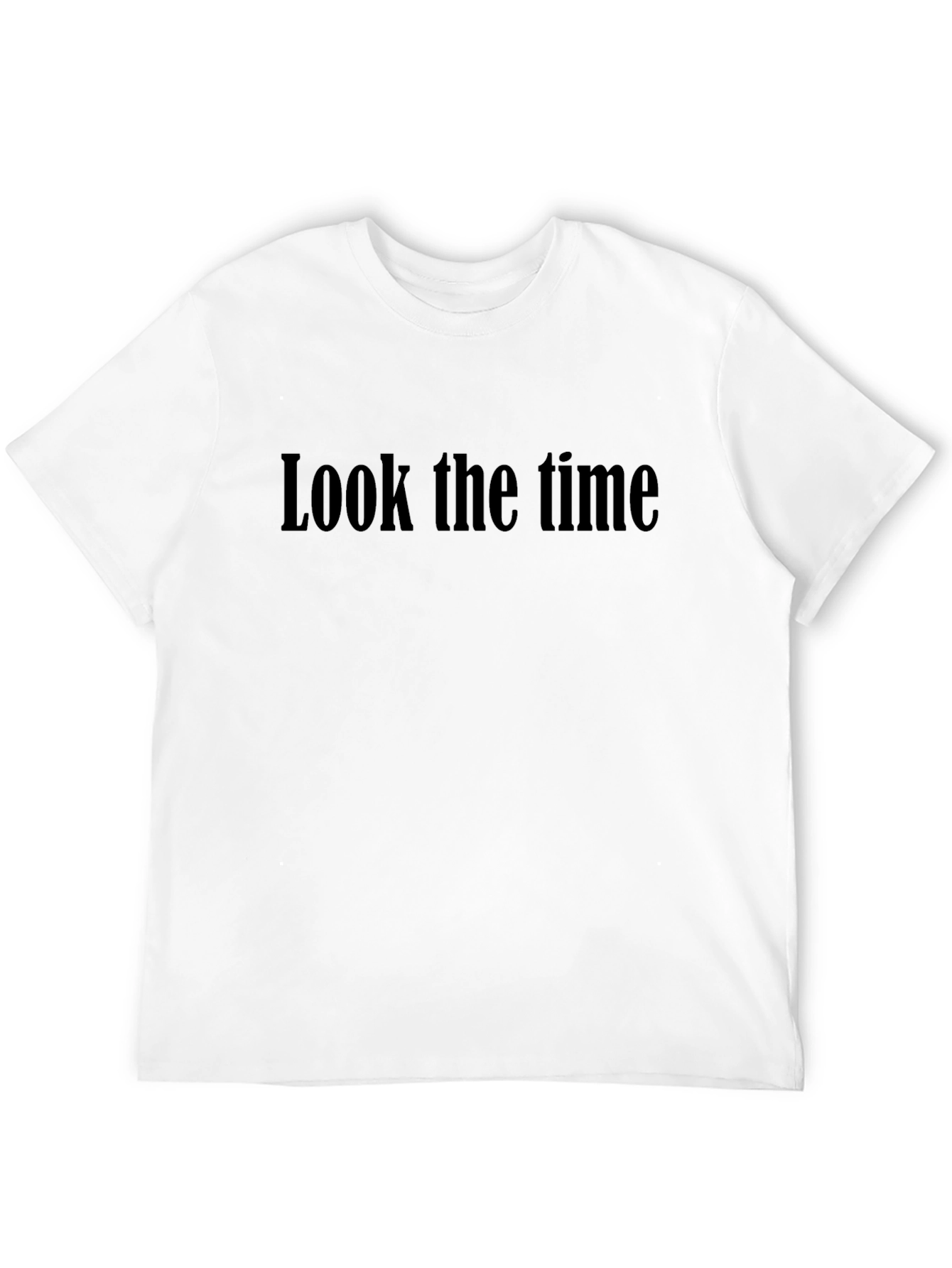 Look the Time Black Graphic Tee Casual