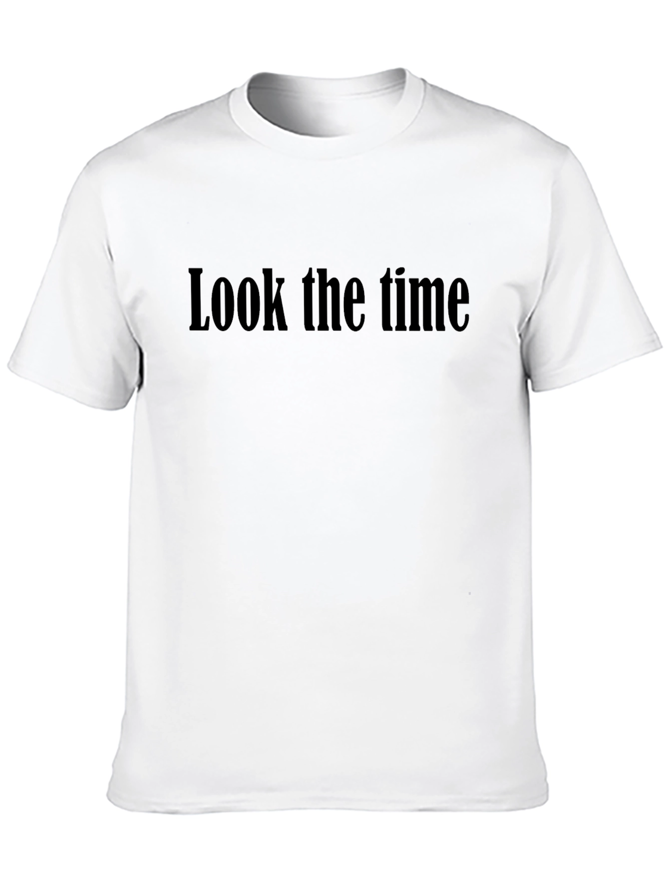 Look the Time Black Graphic Tee Casual