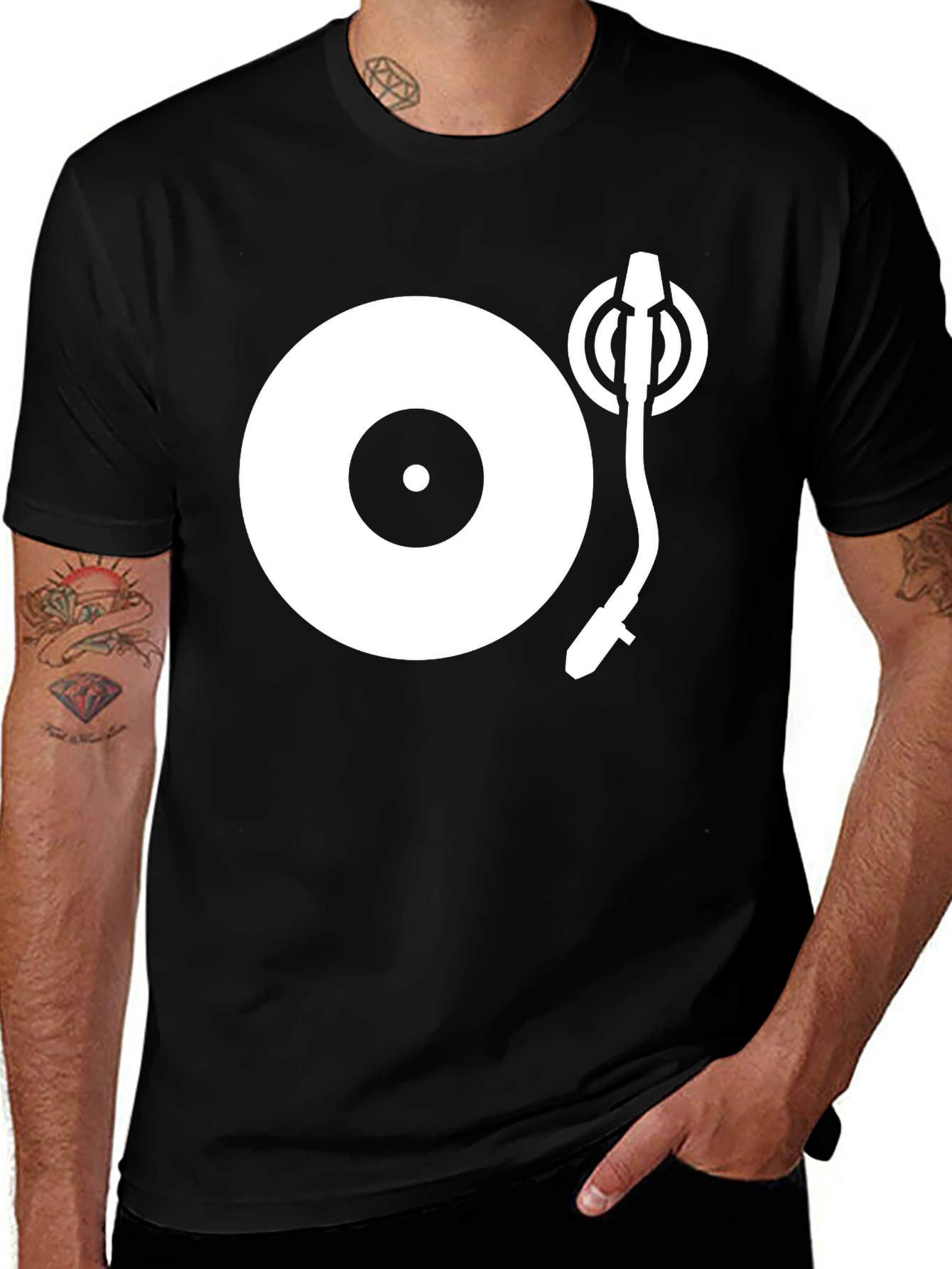 Turntable Graphic Black T-Shirt