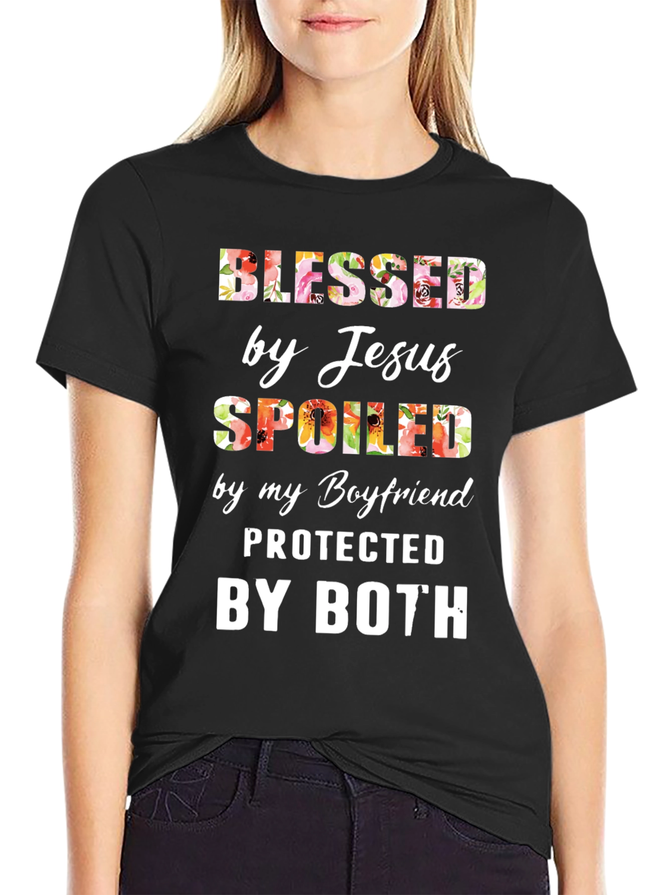 Blessed Spoiled by Jesus Boyfriend Tee
