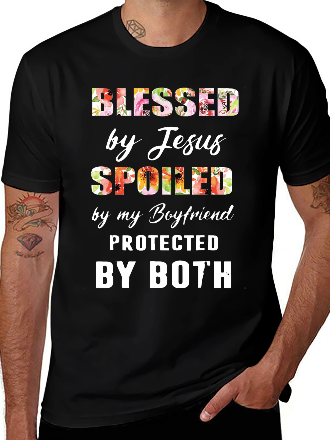 Blessed Spoiled by Jesus Boyfriend Tee