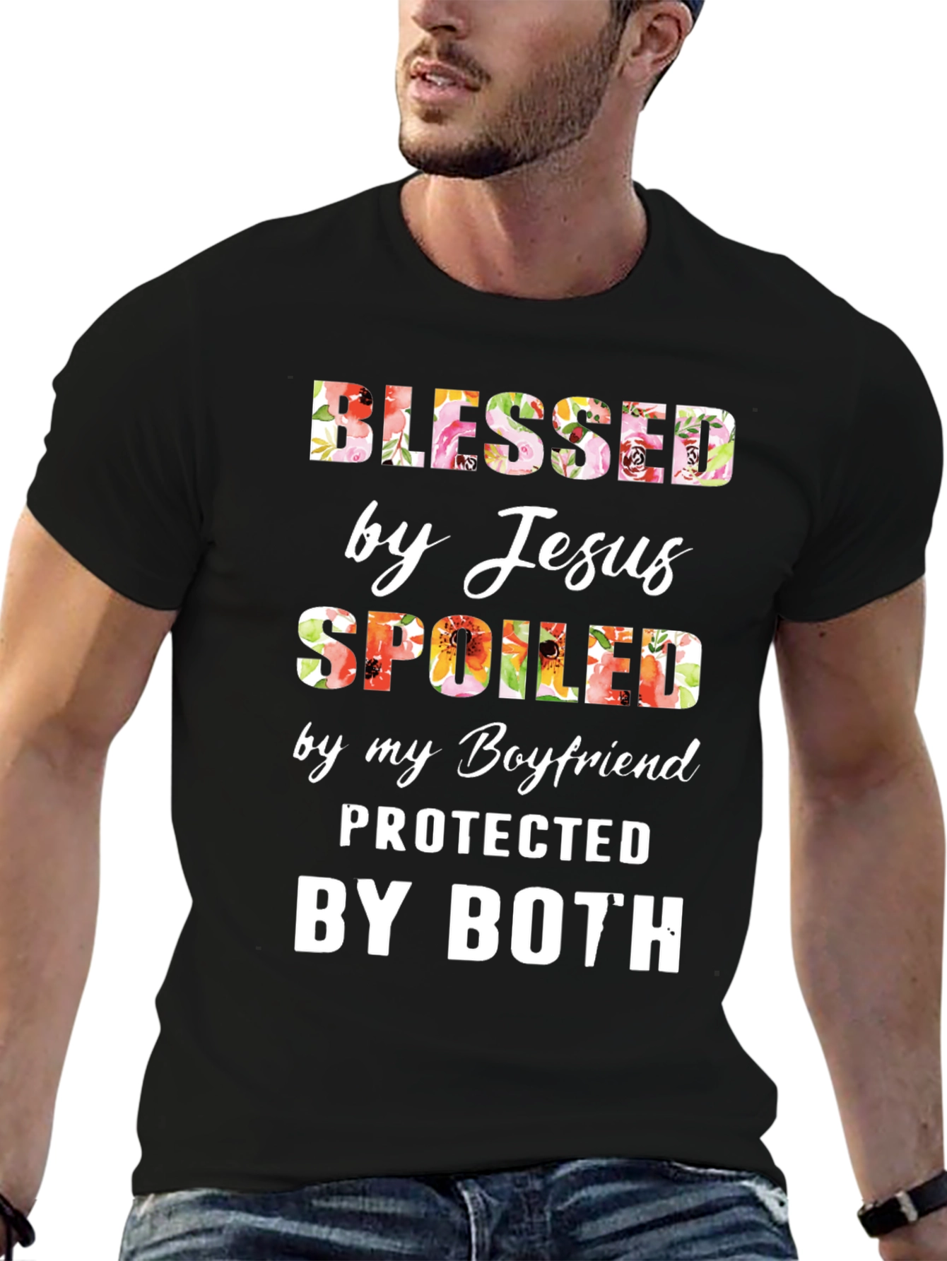 Blessed Spoiled by Jesus Boyfriend Tee