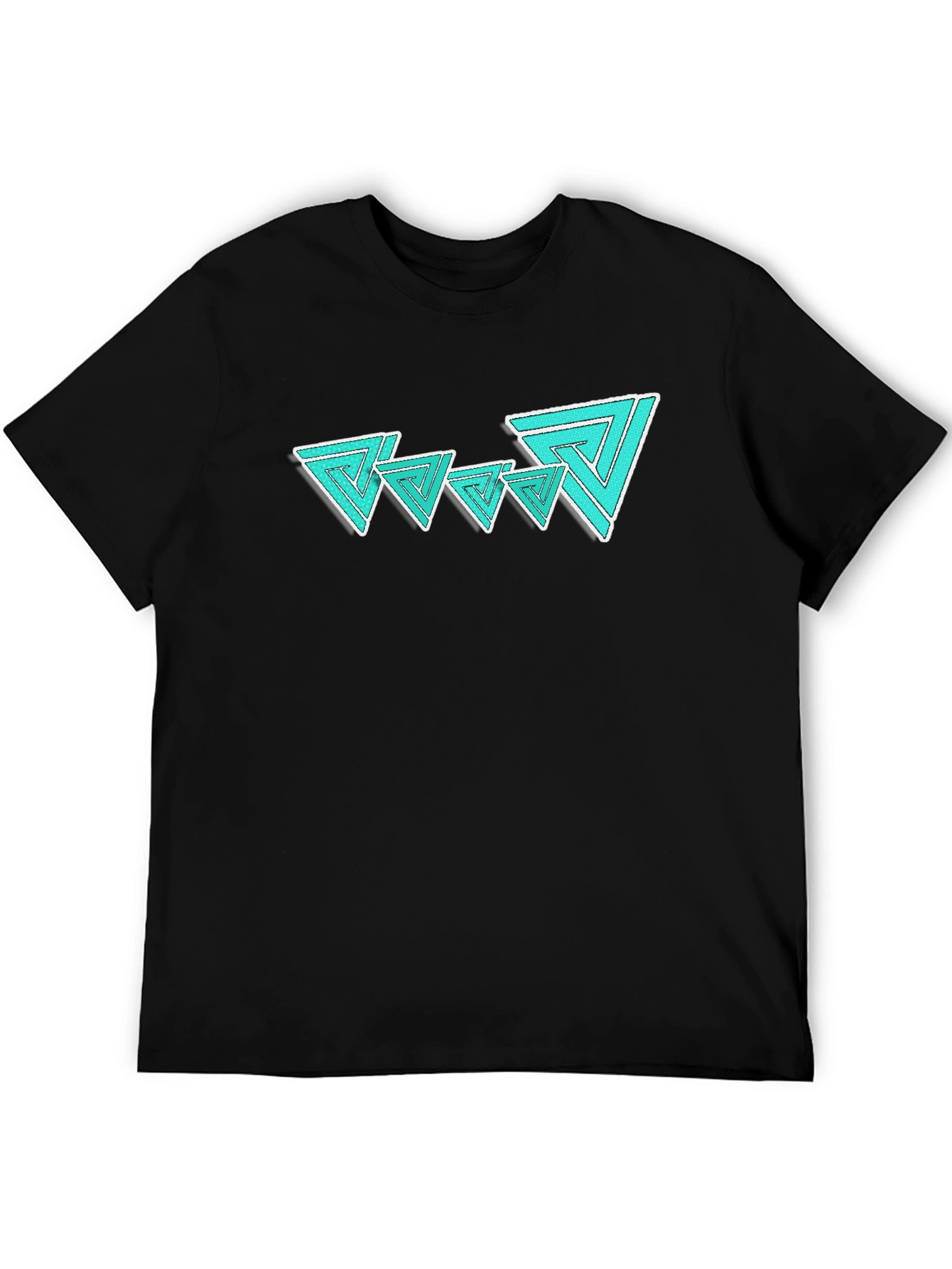 Modern Triangle Graphic Black T-Shirt