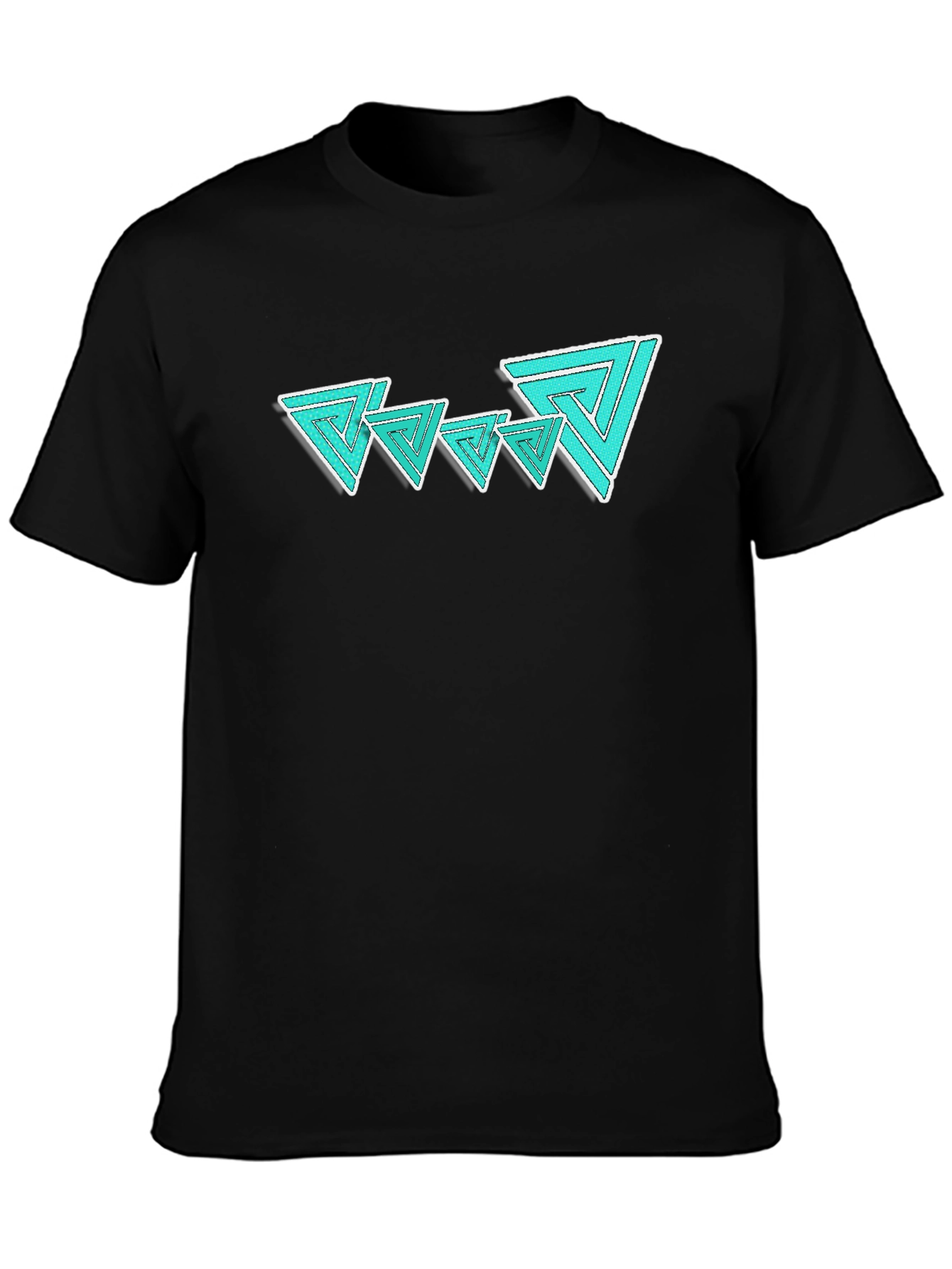 Modern Triangle Graphic Black T-Shirt