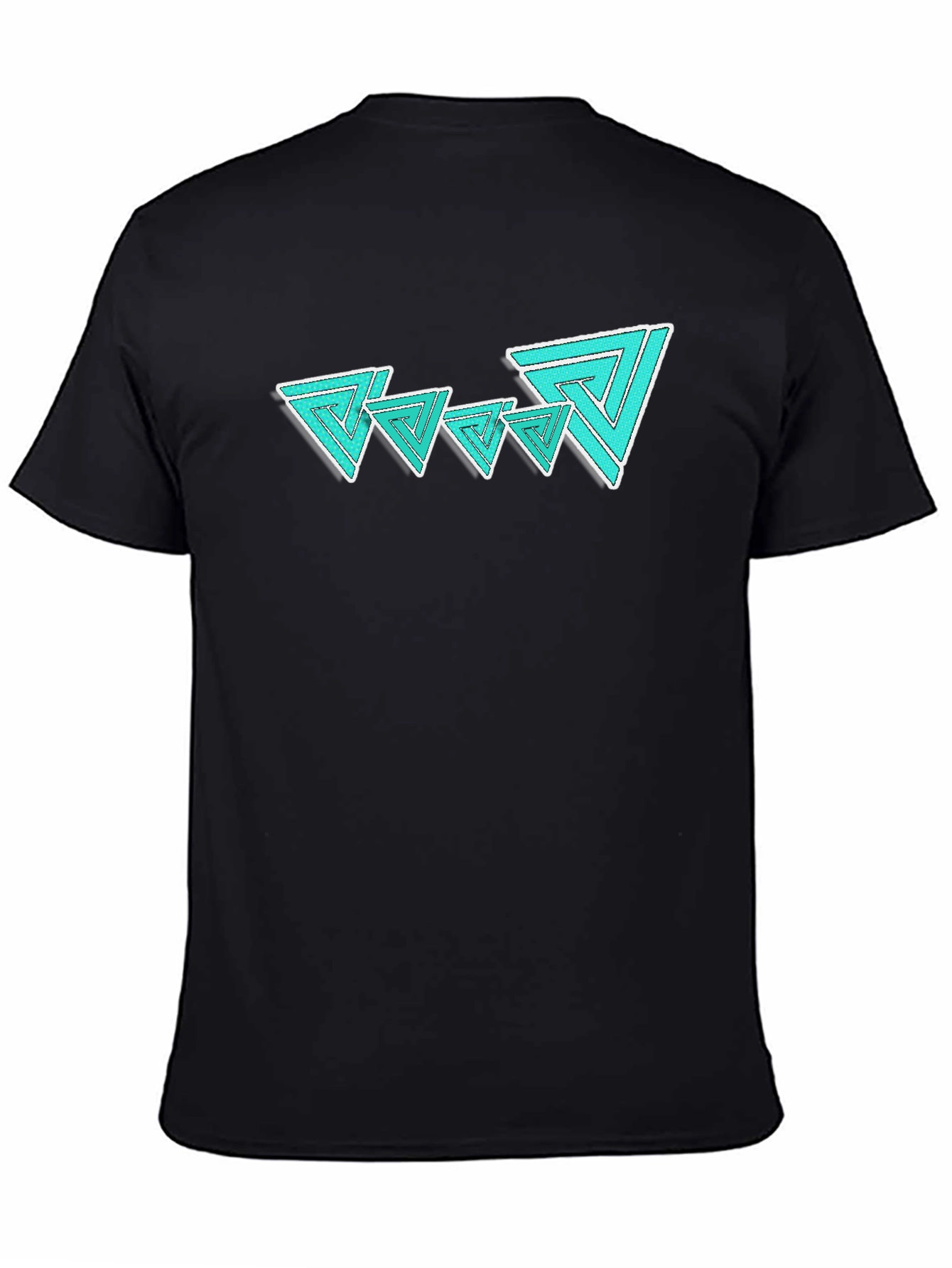 Modern Triangle Graphic Black T-Shirt