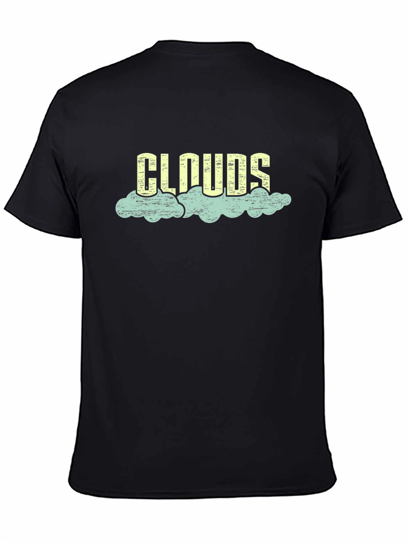 Clouds Graphic Tee - Black Cotton Blend