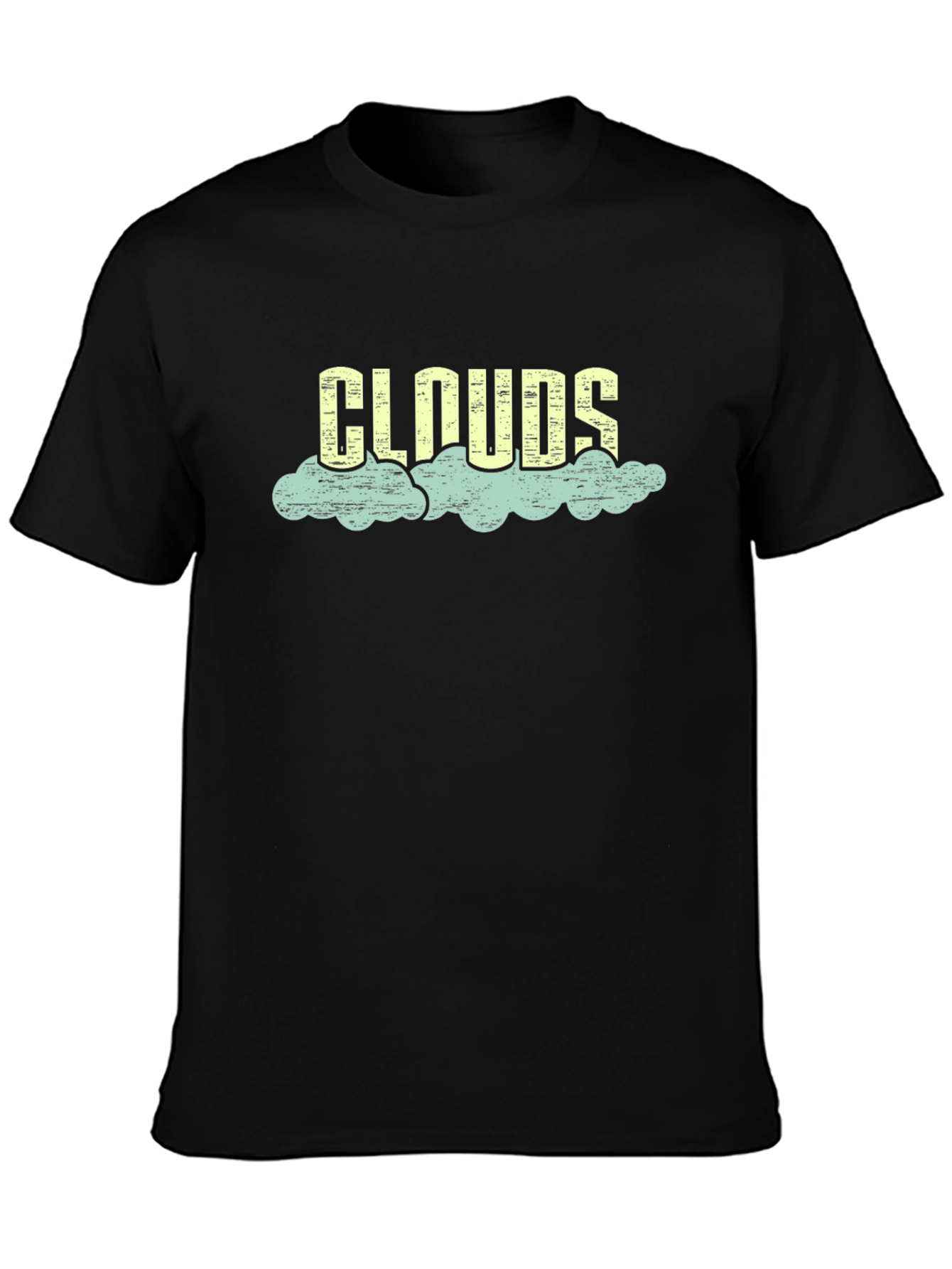 Clouds Graphic Tee - Black Cotton Blend