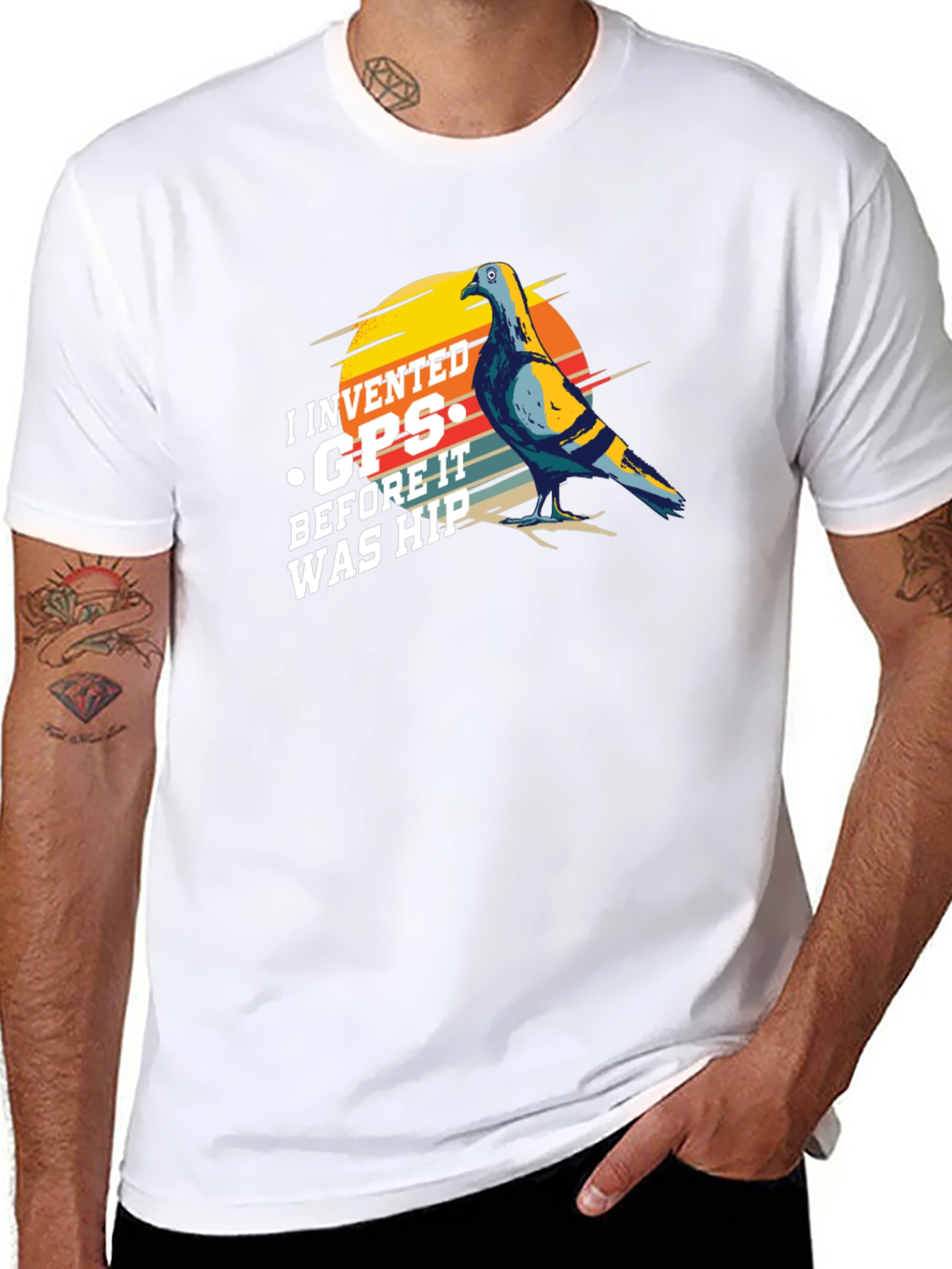 I Invented GPS Pigeon T-Shirt - Funny Bird Tee