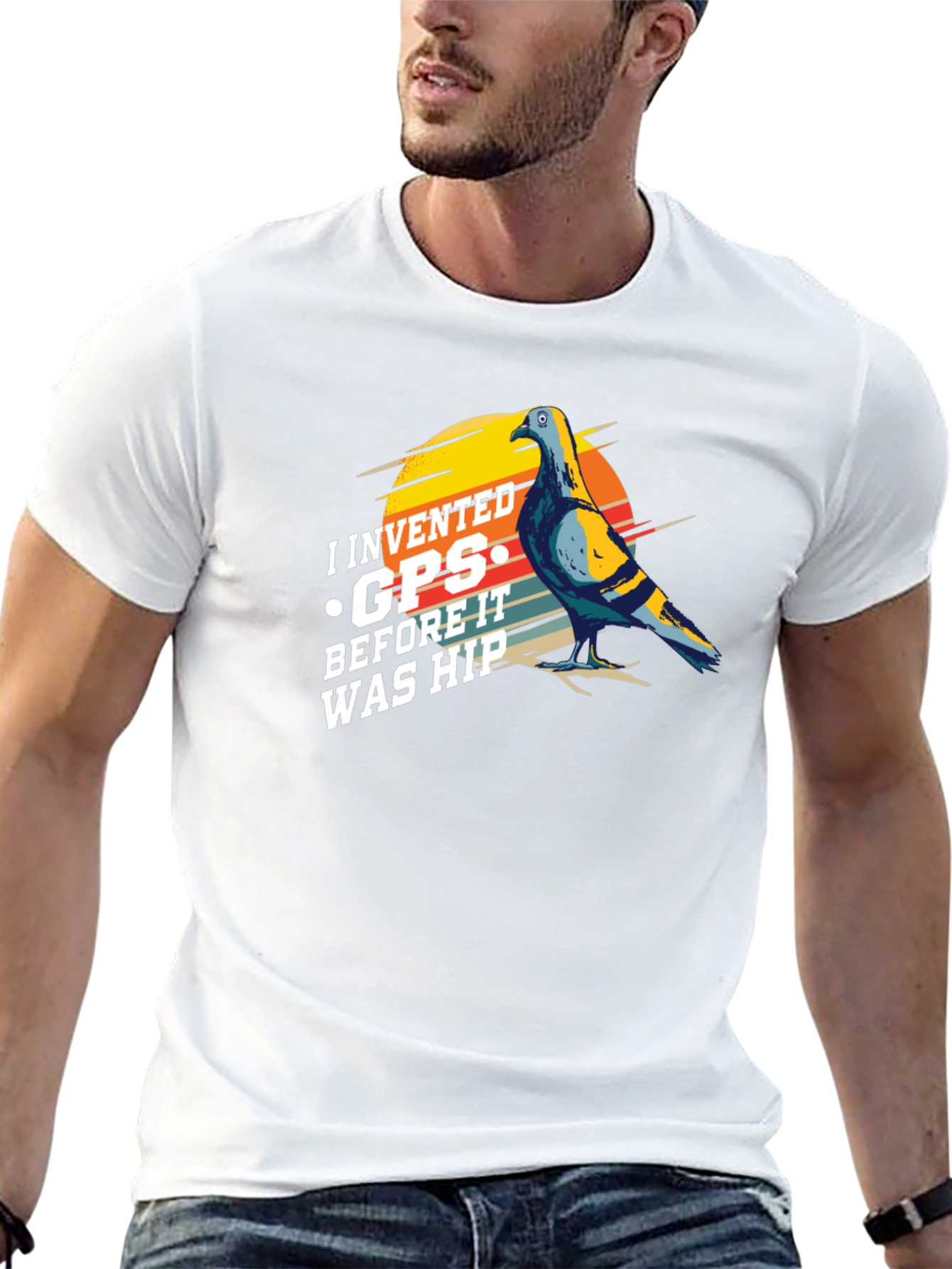 I Invented GPS Pigeon T-Shirt - Funny Bird Tee