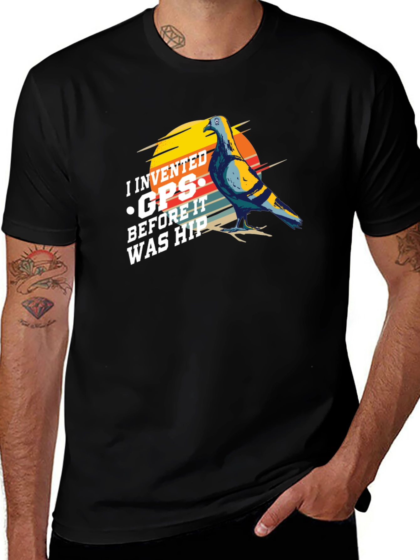 I Invented GPS Pigeon T-Shirt - Funny Bird Tee