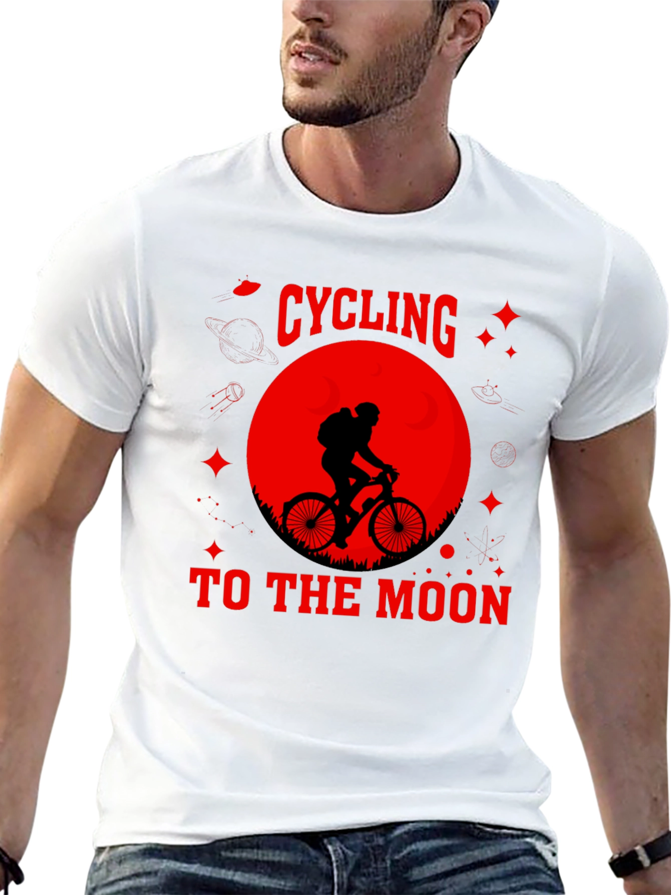Cycling to the Moon Graphic Tee