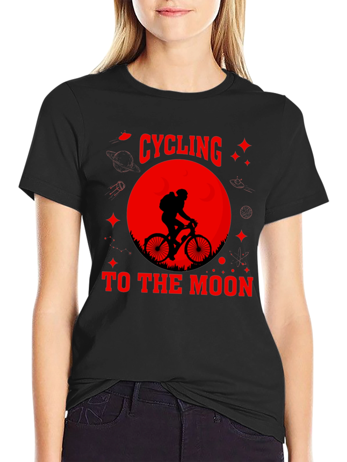 Cycling to the Moon Graphic Tee