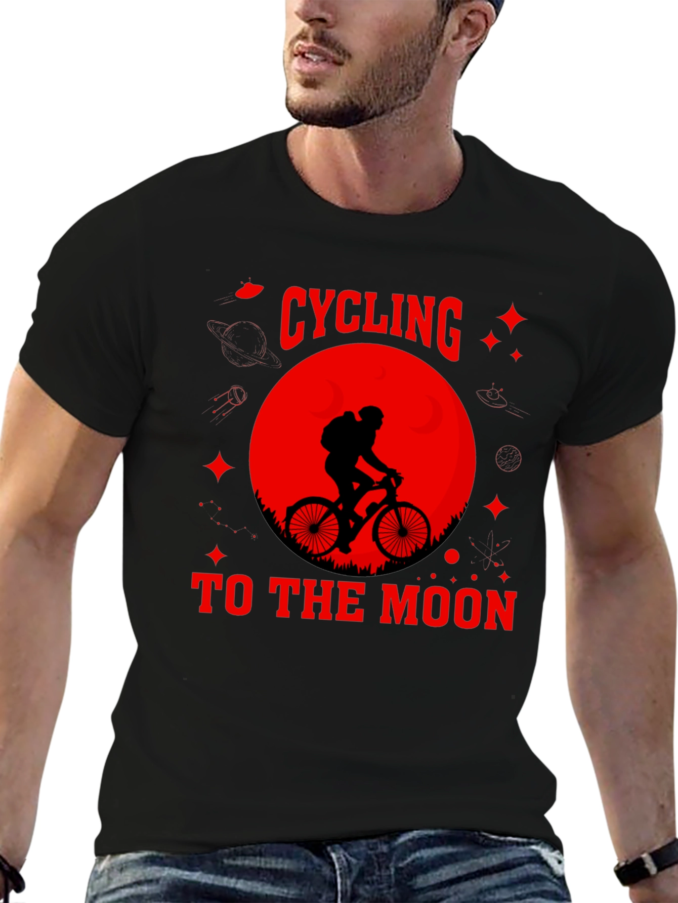 Cycling to the Moon Graphic Tee