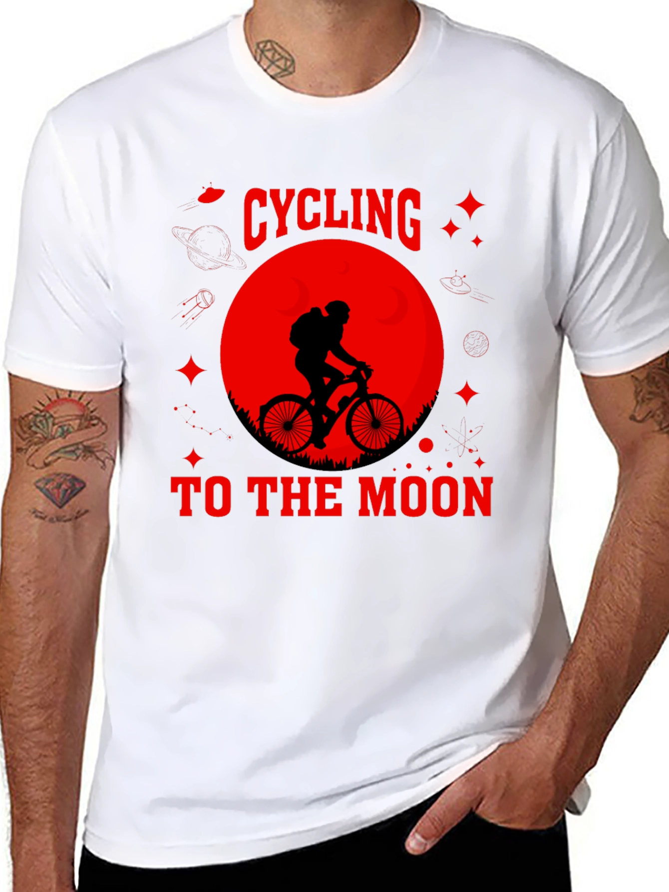 Cycling to the Moon Graphic Tee