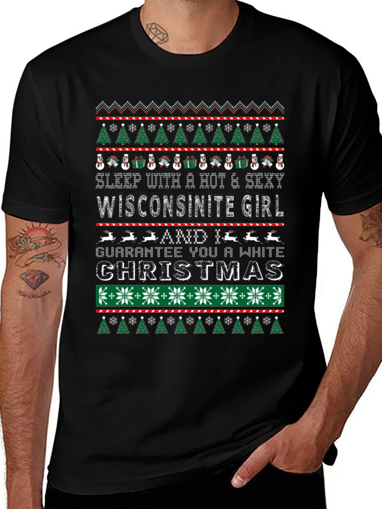 Funny Wisconsinite Girl Christmas T-Shirt