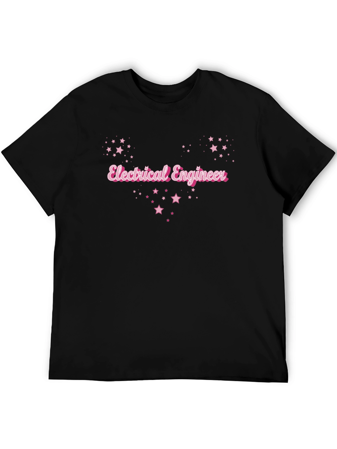 Electrical Engineer Pink Star Graphic T-Shirt