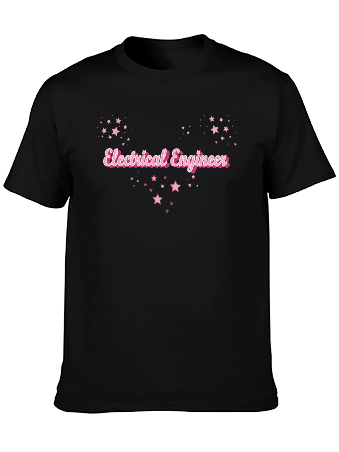 Electrical Engineer Pink Star Graphic T-Shirt