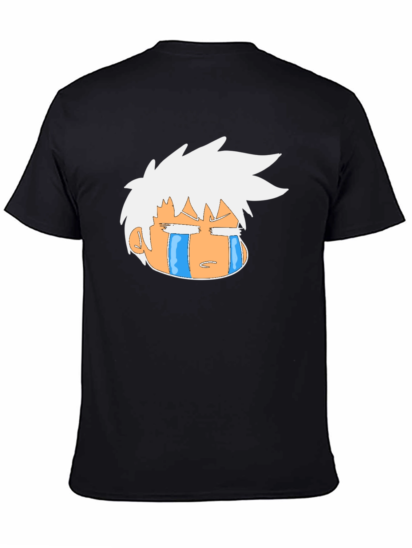 Crying Anime Character Graphic Black T-Shirt