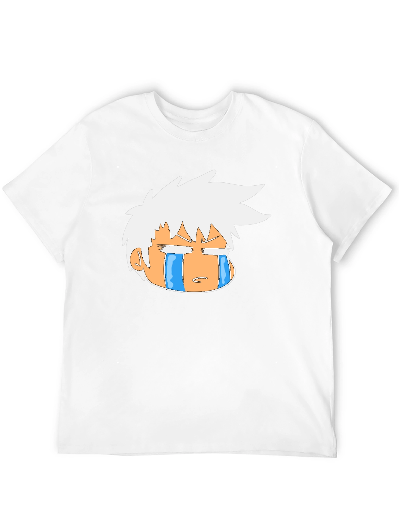 Crying Anime Character Graphic Black T-Shirt