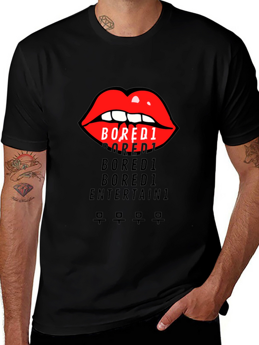 Bored1 Lips Graphic Black T-Shirt
